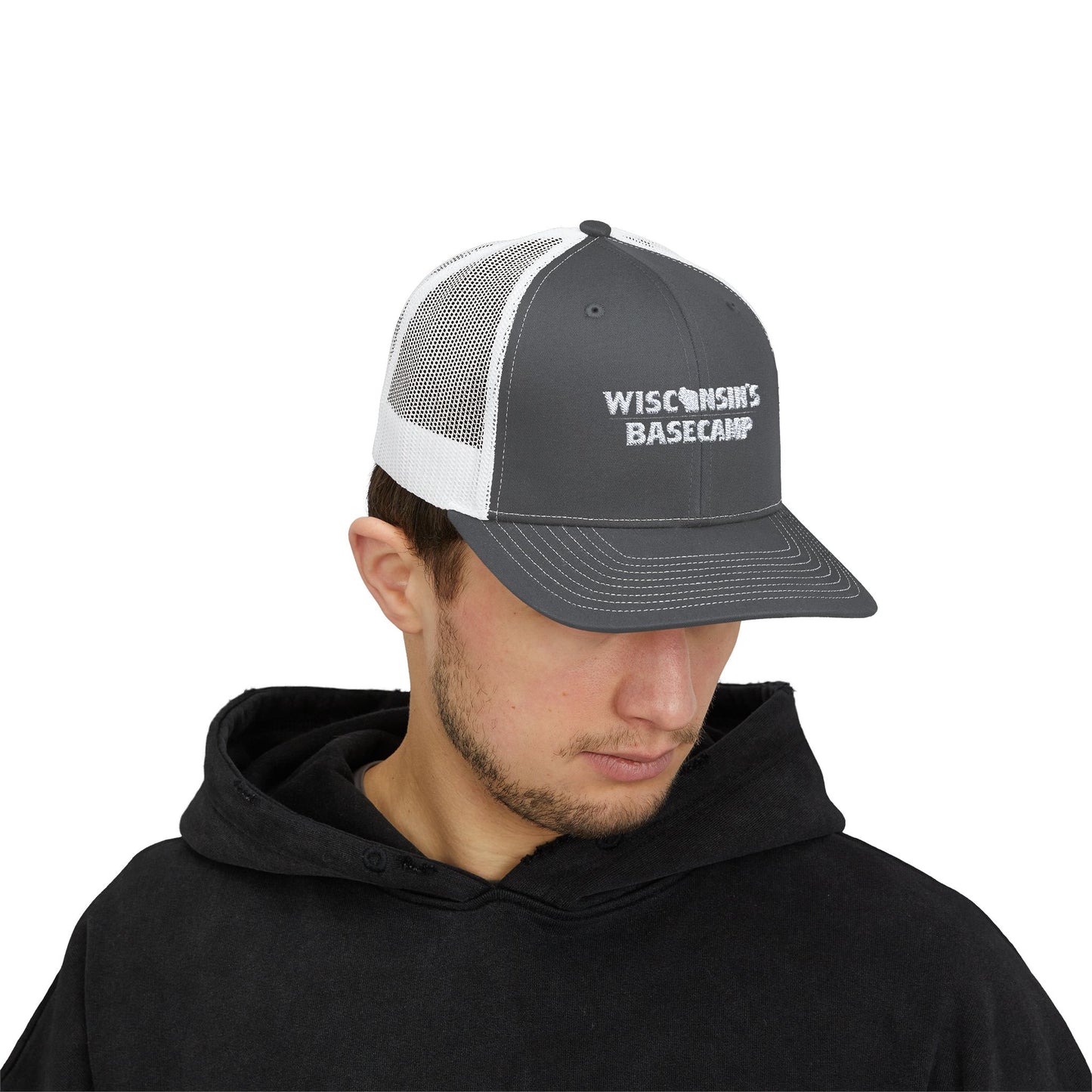 Snapback Trucker Cap - Wisconsin's Basecamp in Greater Wausau Design