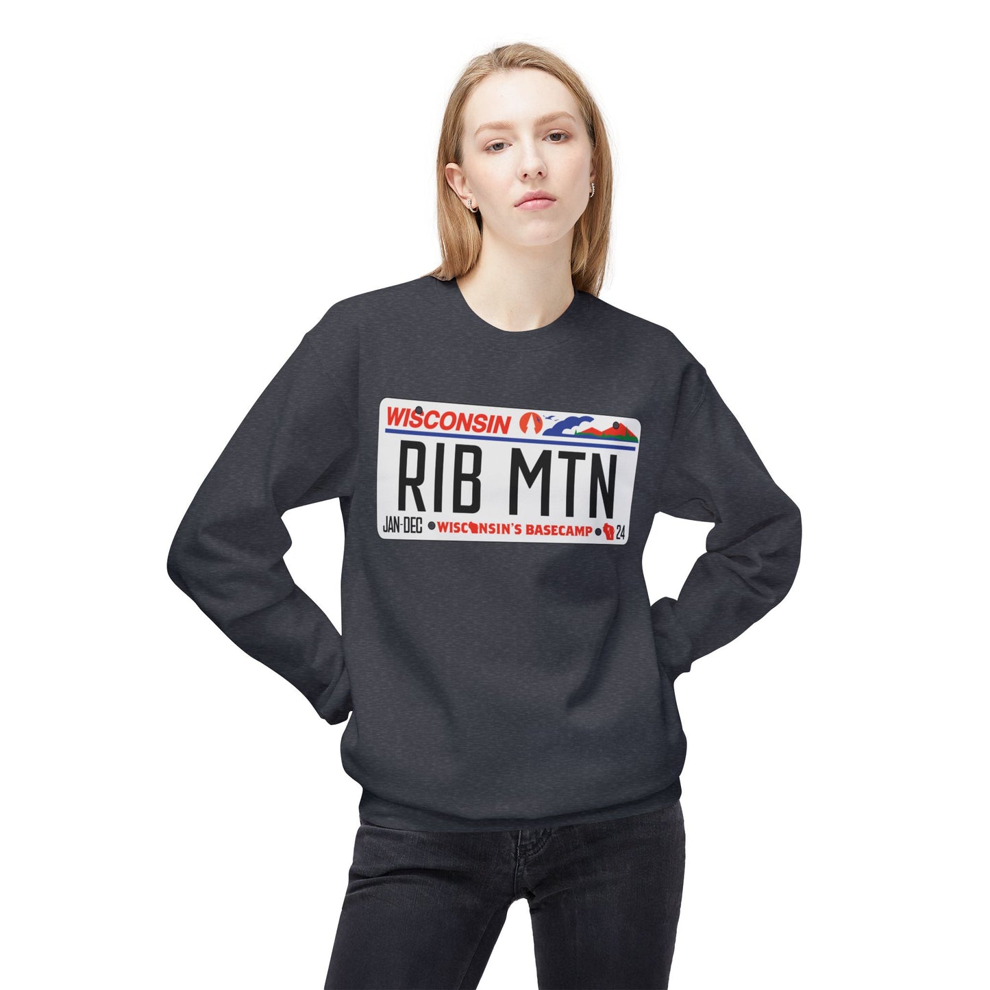 Wisconsin Rib Mountain License Plate Sweatshirt