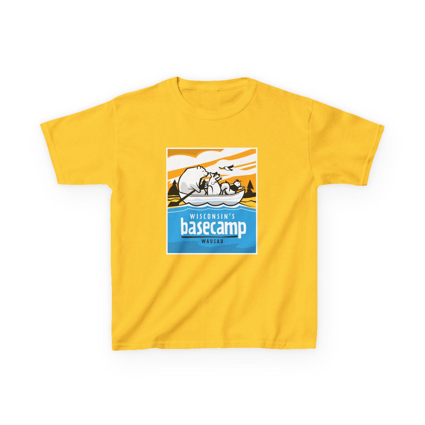 Kids Tee - Wisconsin's Basecamp Animals Adventure on the Water