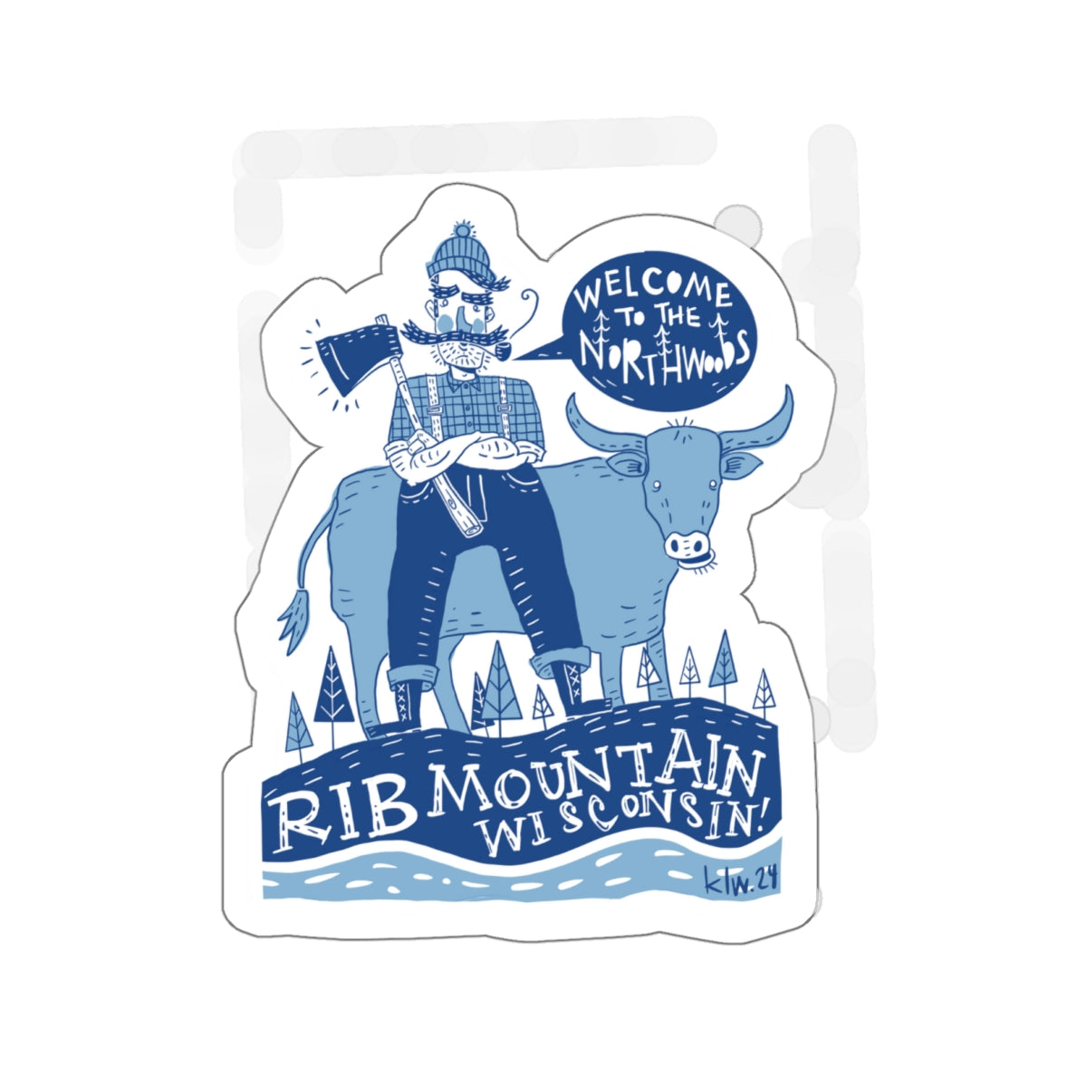 Stickers - Paul Bunyan and Babe the Blue Ox Legendary Design