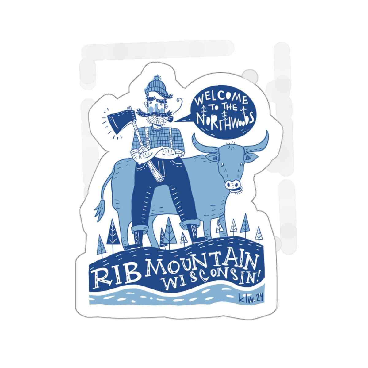 Stickers - Paul Bunyan and Babe the Blue Ox Legendary Design