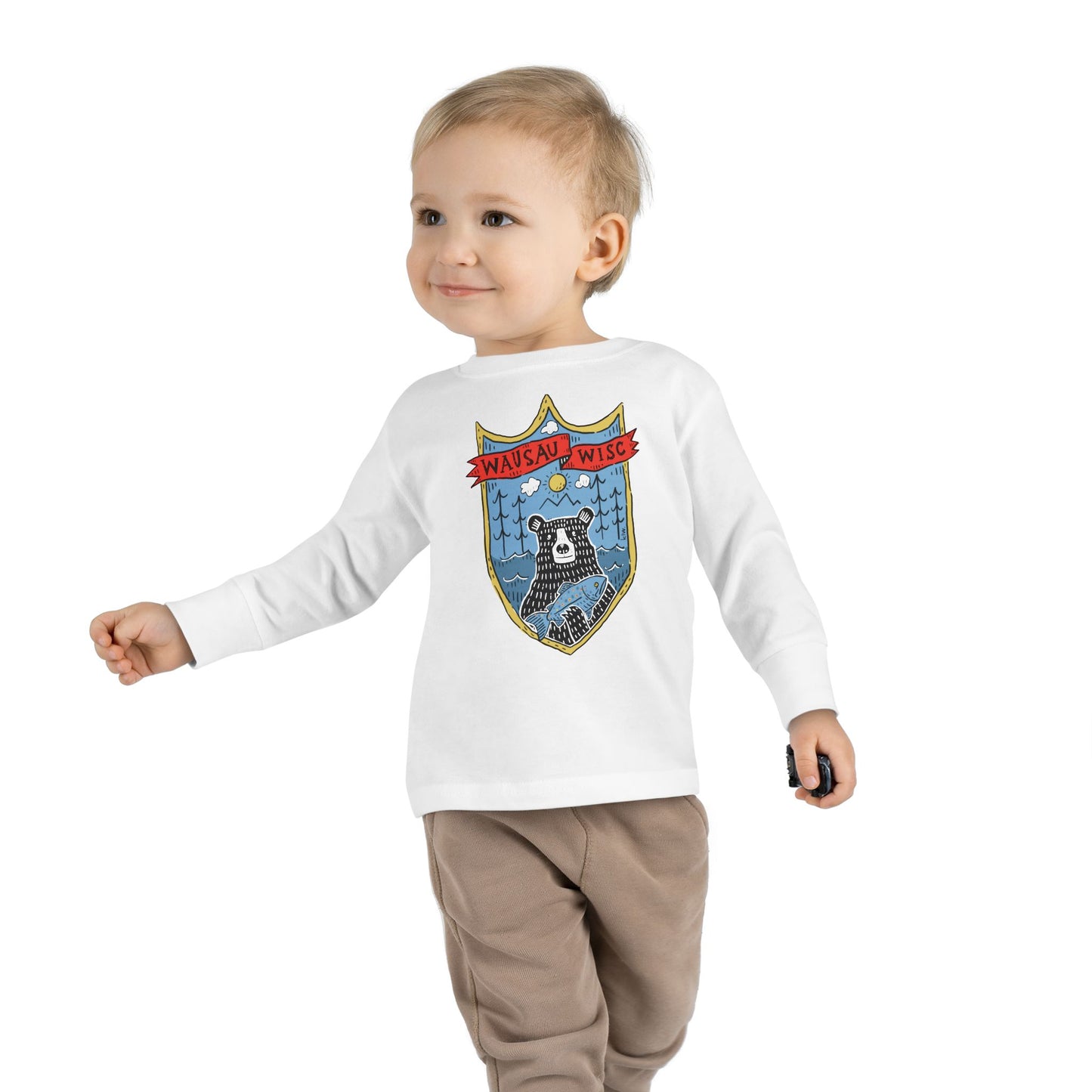 Toddler Long Sleeve Tee - Bear with me in Wisconsin's Basecamp