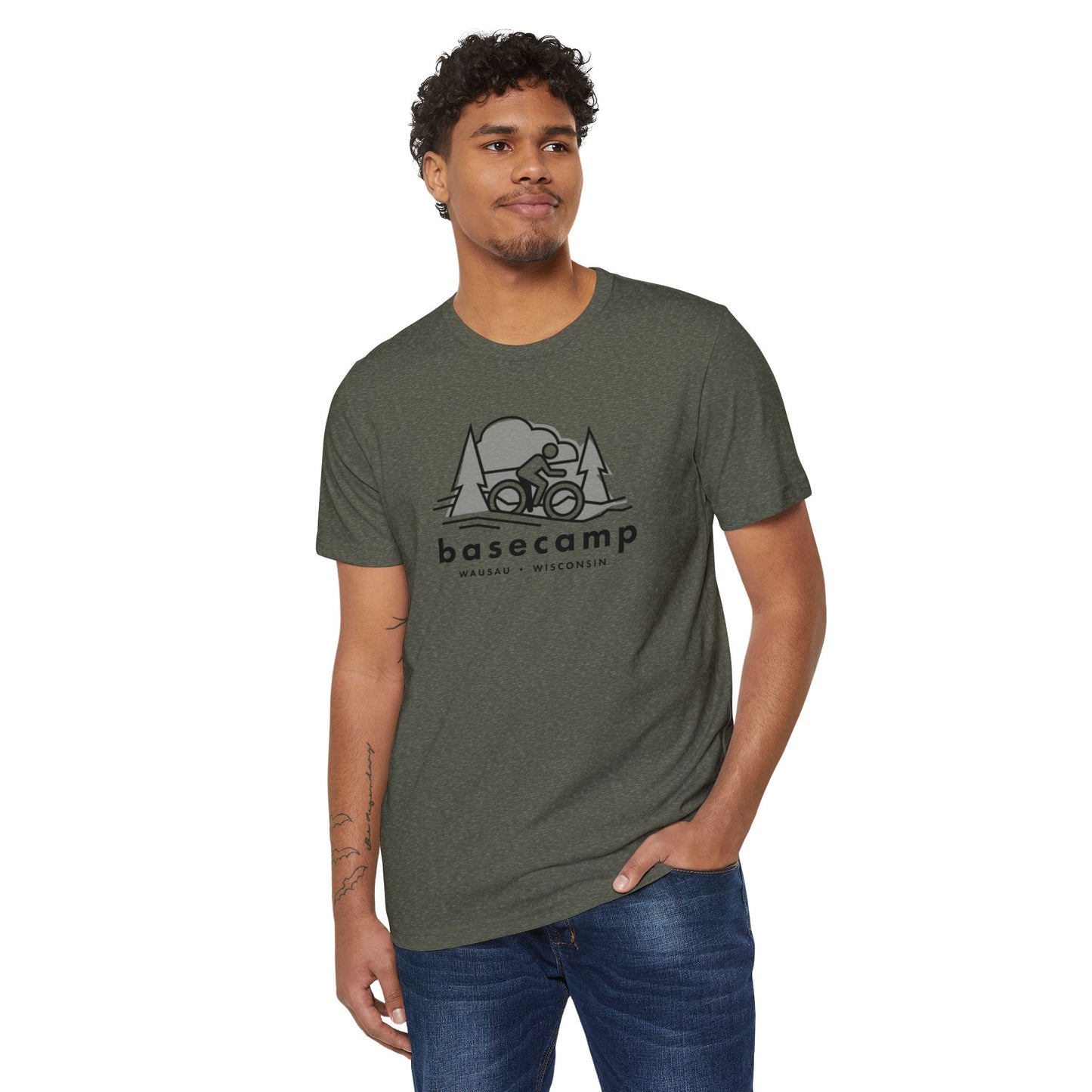 Wisconsin's Basecamp Biker - Unisex Recycled Organic T-Shirt