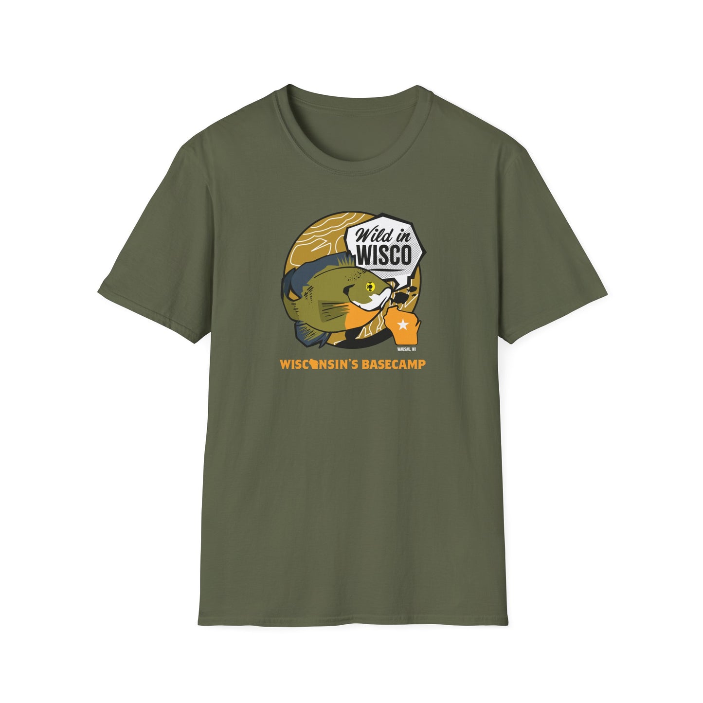 Unisex T-Shirt Fun Fish in Wisconsin's Basecamp - Wild in Wisco
