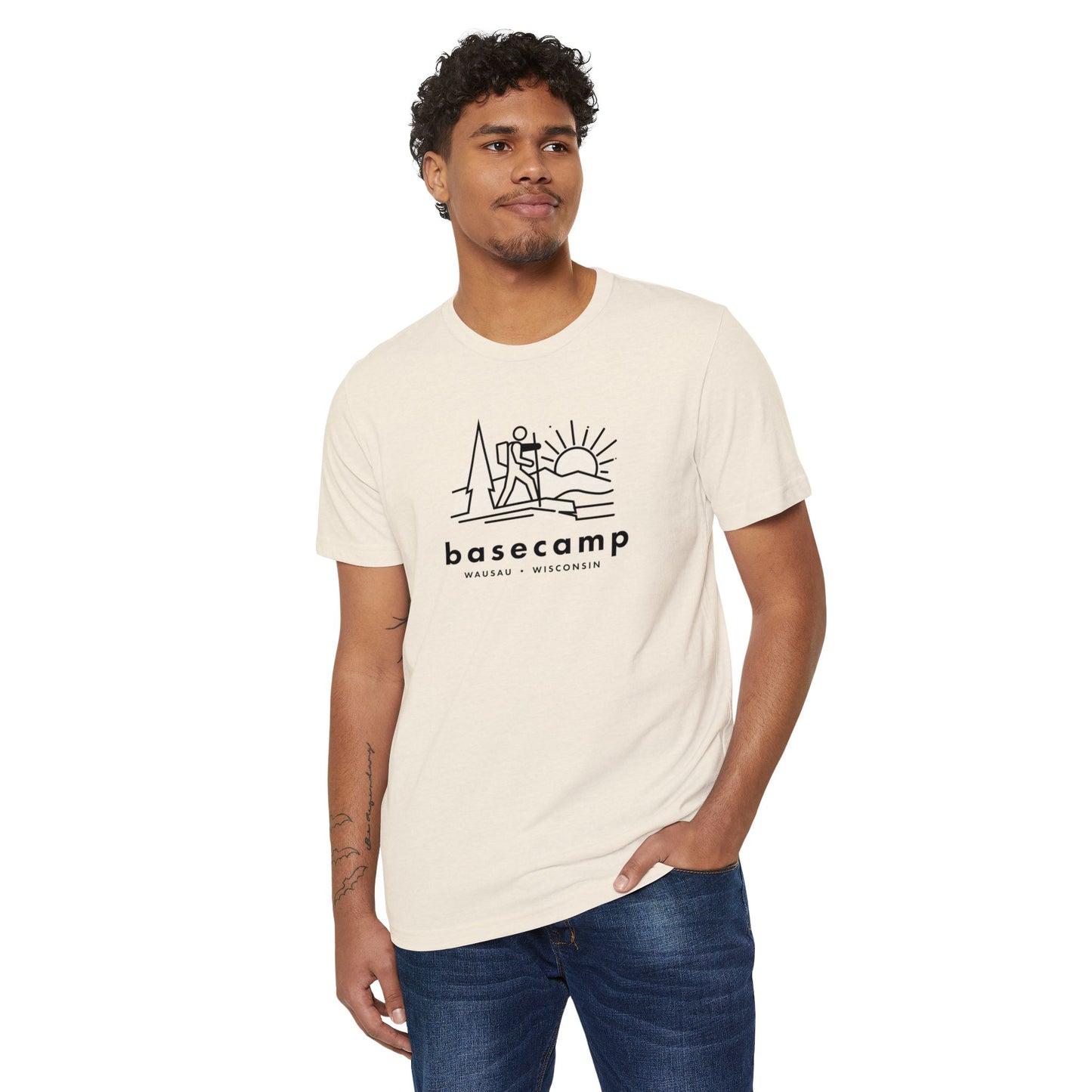 Hike Wisconsin's Basecamp - Unisex Recycled Organic T-Shirt