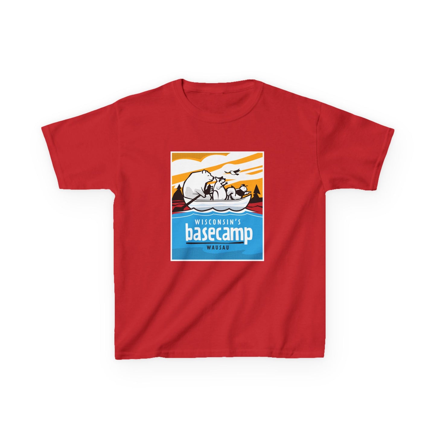 Kids Tee - Wisconsin's Basecamp Animals Adventure on the Water