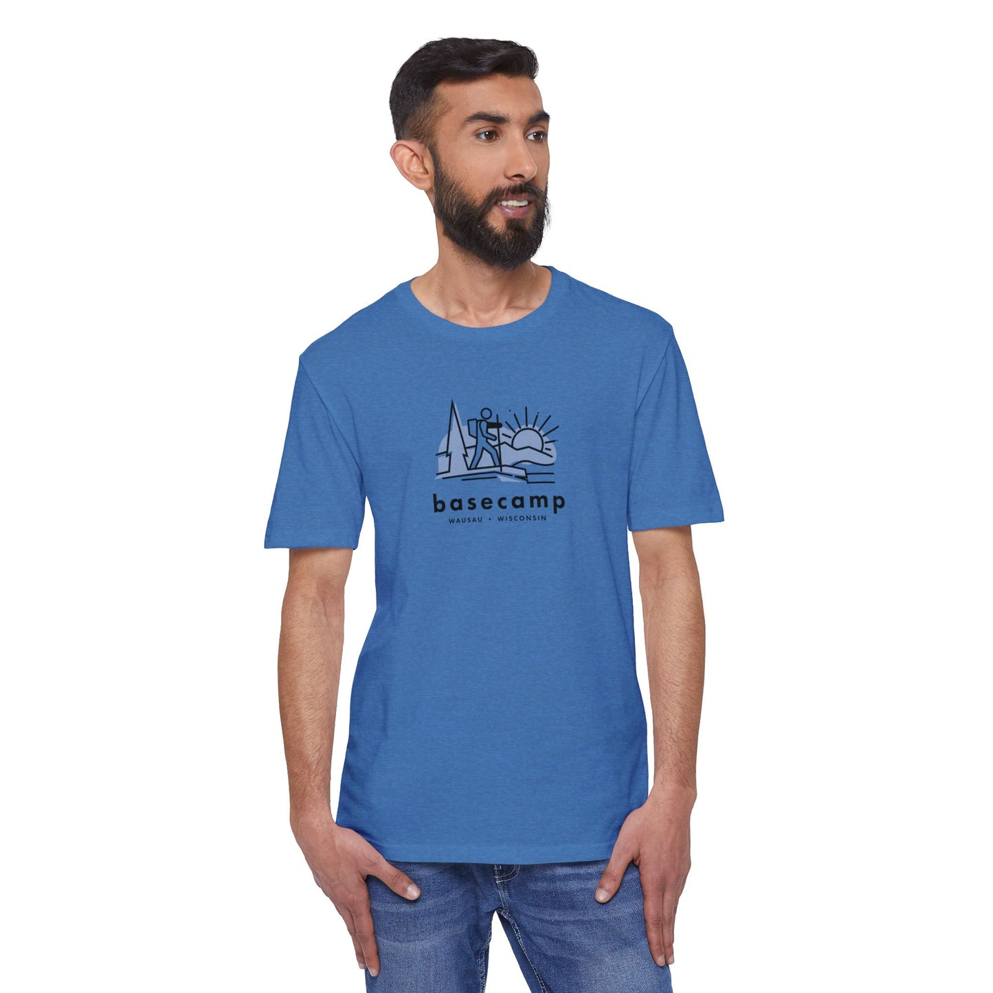 Hiker in Wisconsin's Basecamp - Unisex District® Re-Tee®