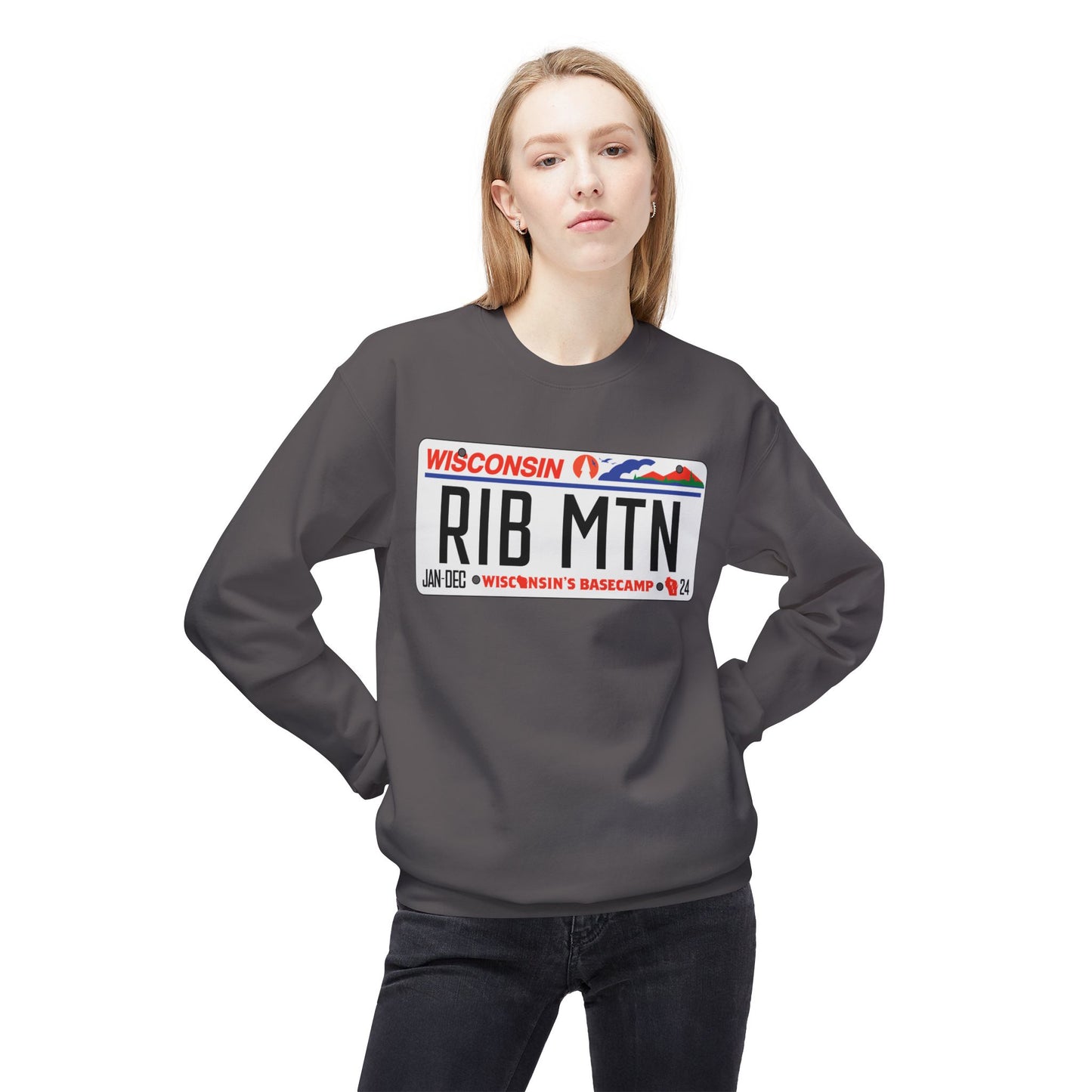 Wisconsin Rib Mountain License Plate Sweatshirt