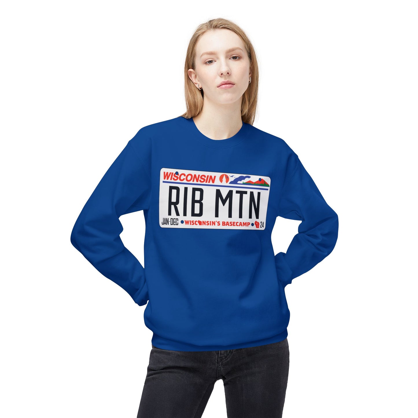 Wisconsin Rib Mountain License Plate Sweatshirt
