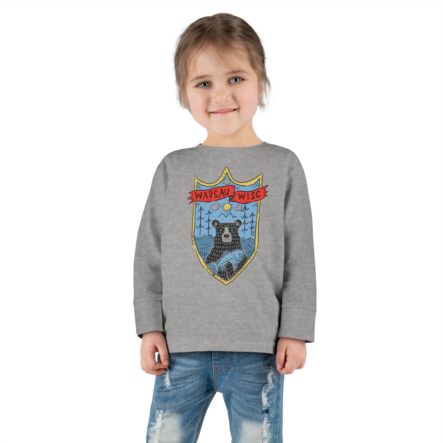 Toddler Long Sleeve Tee - Bear with me in Wisconsin's Basecamp