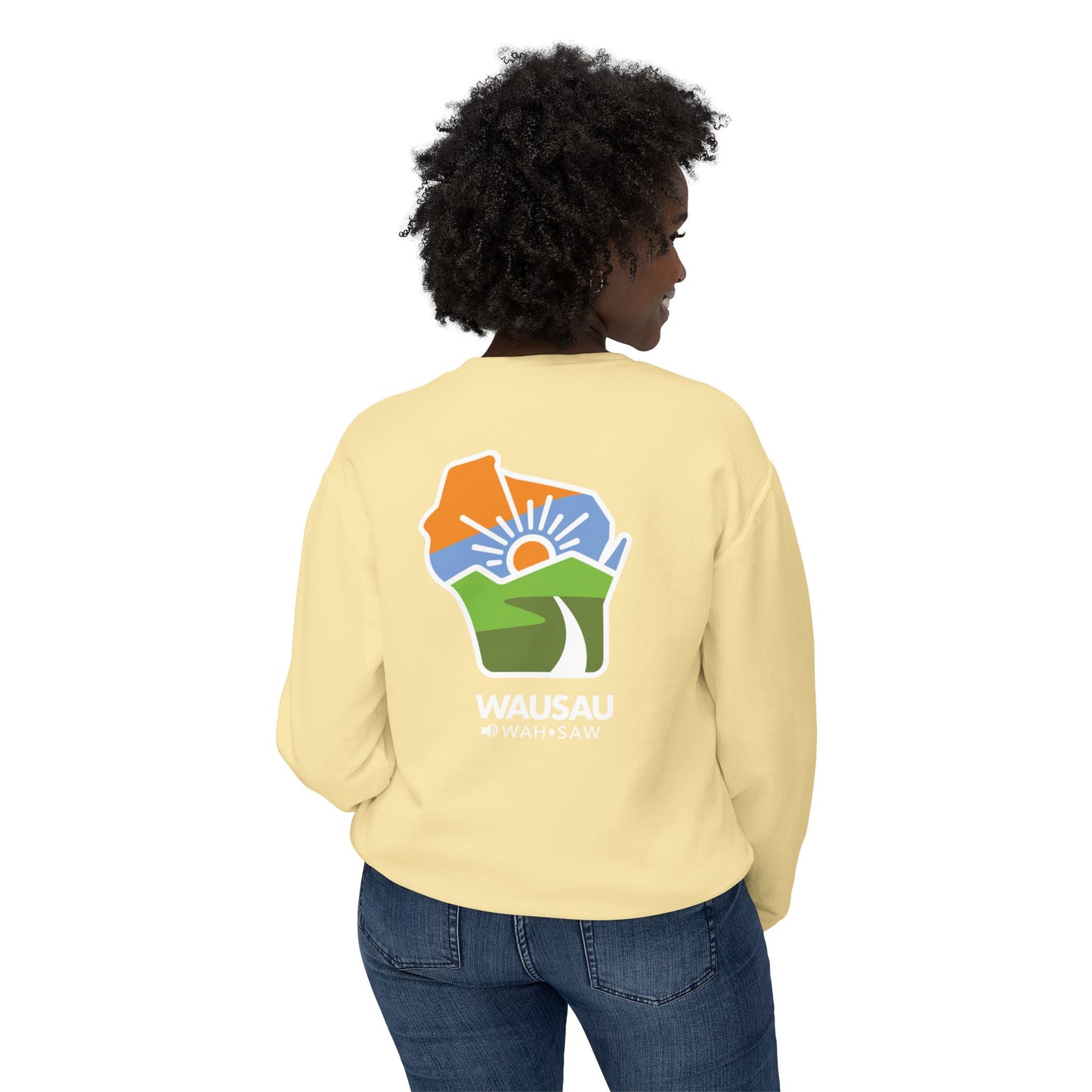 Sunrise Landscape Unisex Lightweight Crewneck Sweatshirt