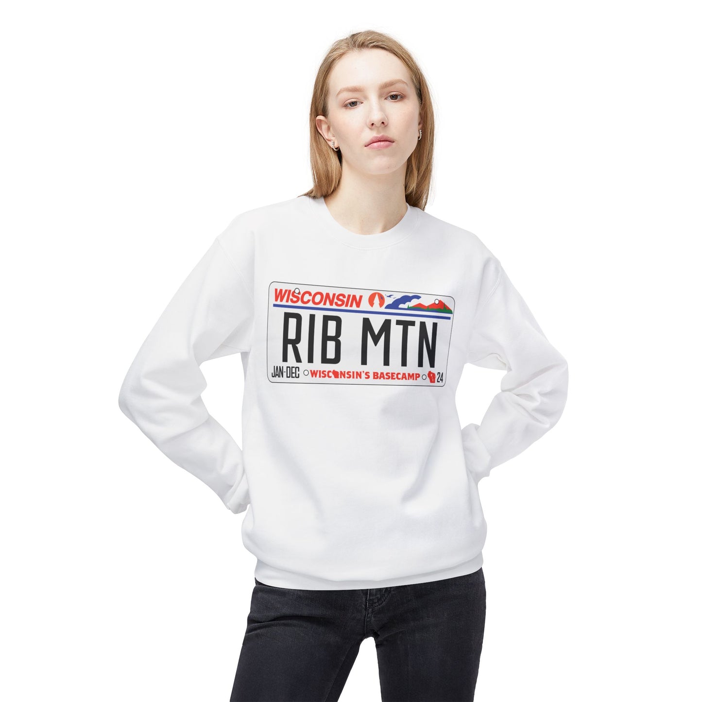 Wisconsin Rib Mountain License Plate Sweatshirt