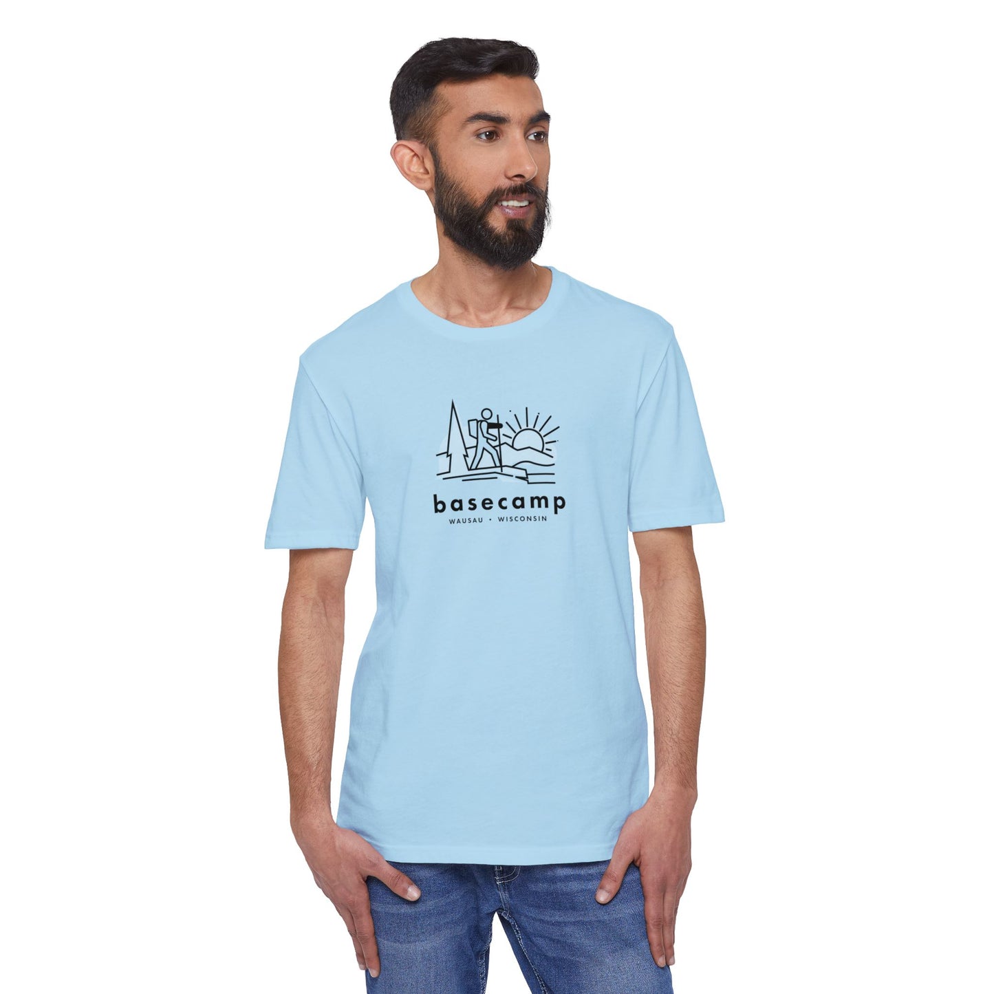 Hiker in Wisconsin's Basecamp - Unisex District® Re-Tee®