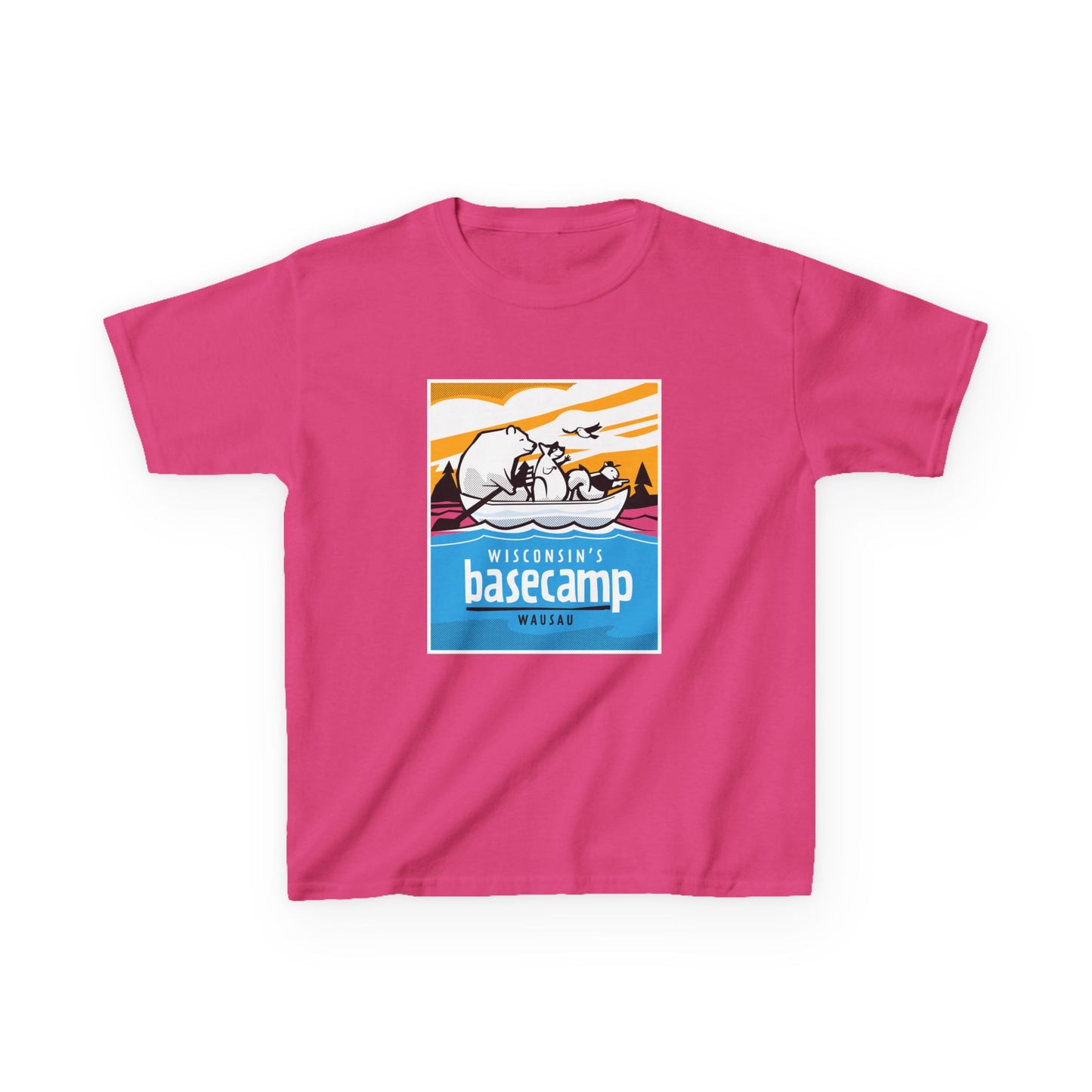Kids Tee - Wisconsin's Basecamp Animals Adventure on the Water