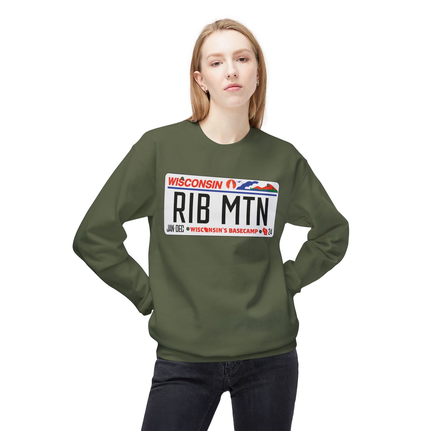 Wisconsin Rib Mountain License Plate Sweatshirt