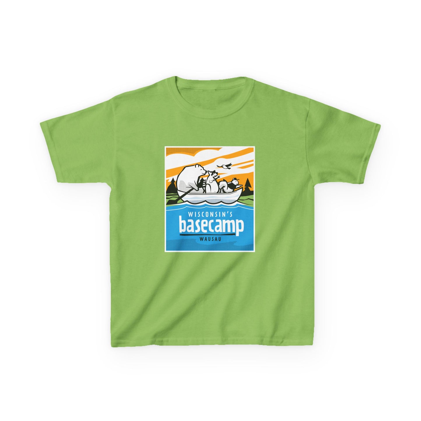 Kids Tee - Wisconsin's Basecamp Animals Adventure on the Water