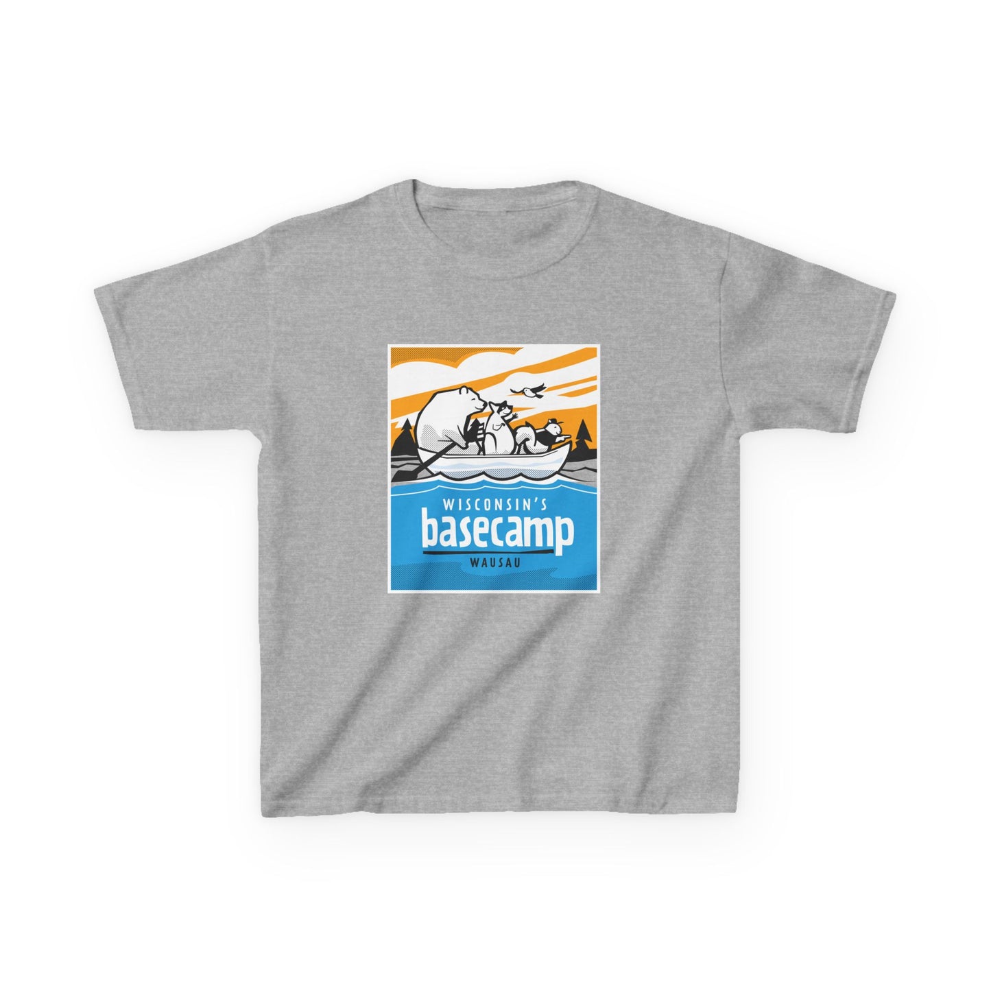 Kids Tee - Wisconsin's Basecamp Animals Adventure on the Water