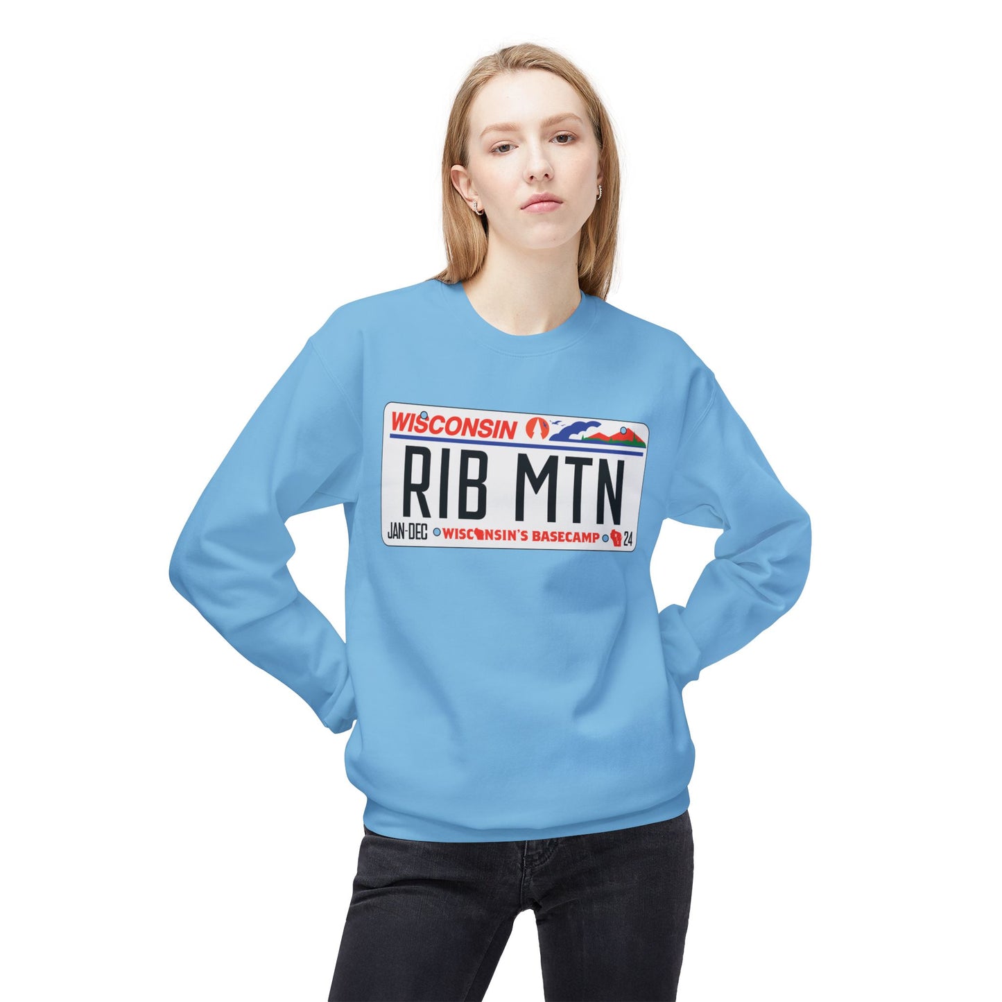 Wisconsin Rib Mountain License Plate Sweatshirt