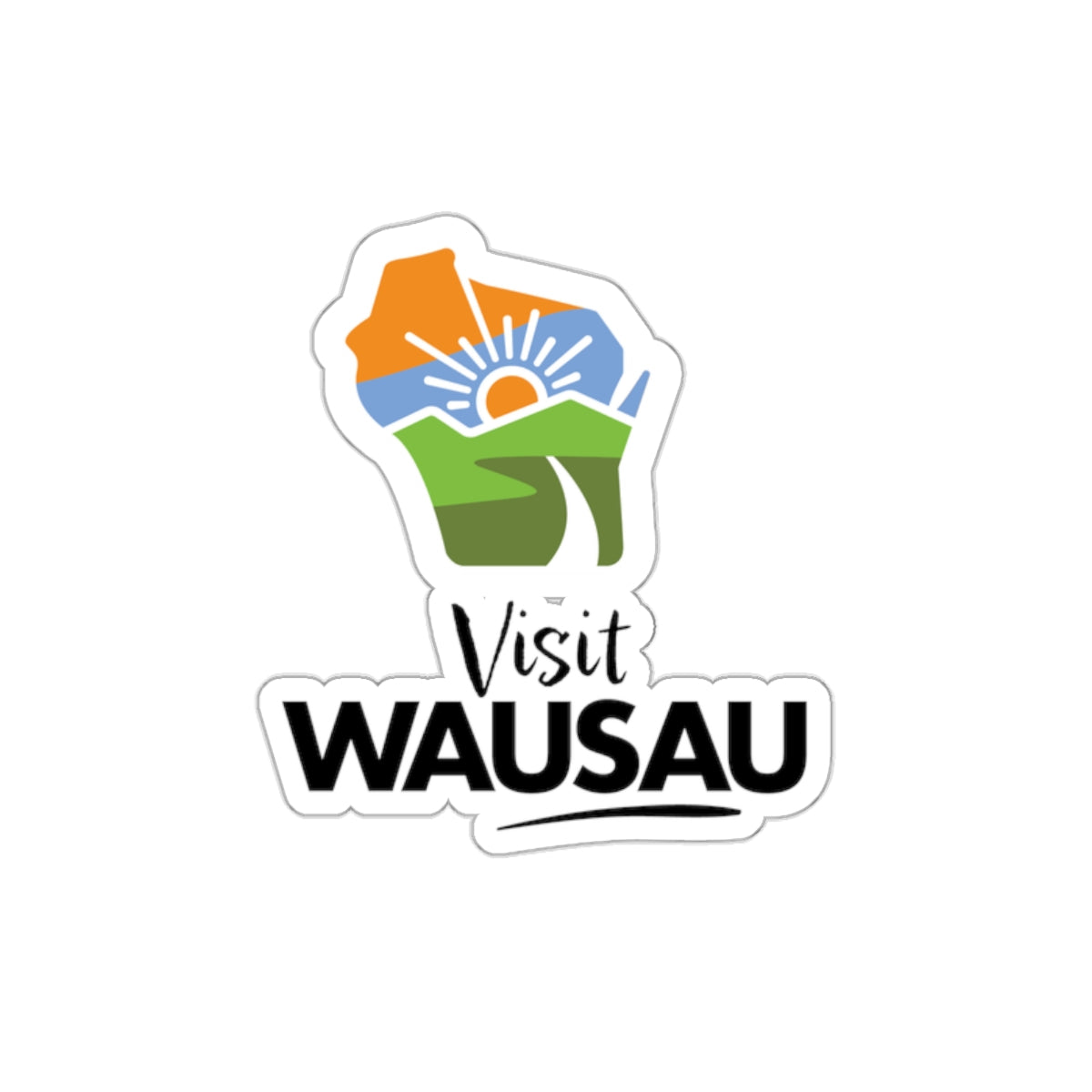 Die-Cut Stickers Visit Wausau Logo