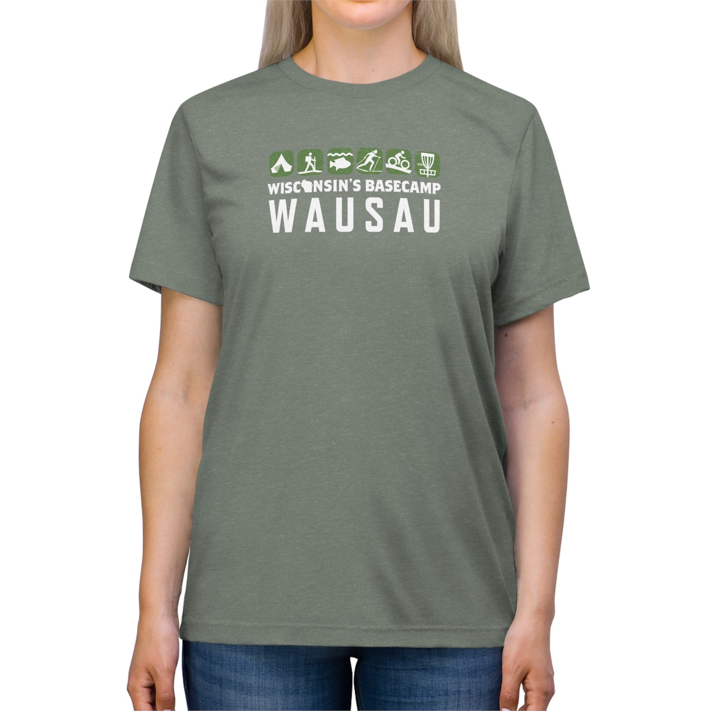 Wisconsin Outdoor Recreation Unisex Triblend Tee - Basecamp Wausau Design