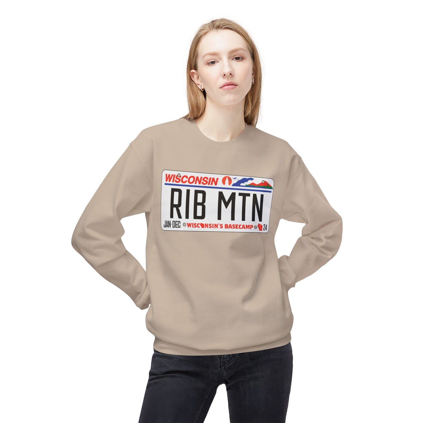 Wisconsin Rib Mountain License Plate Sweatshirt