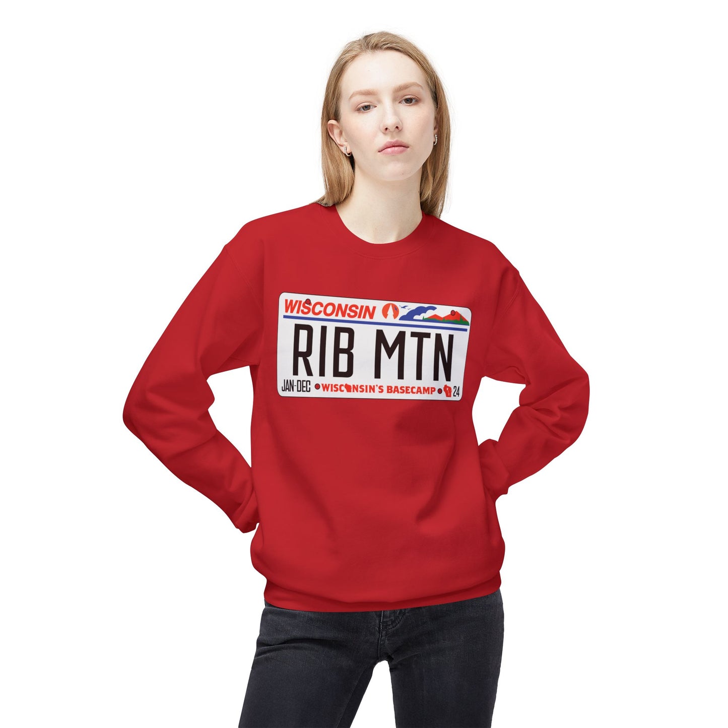 Wisconsin Rib Mountain License Plate Sweatshirt