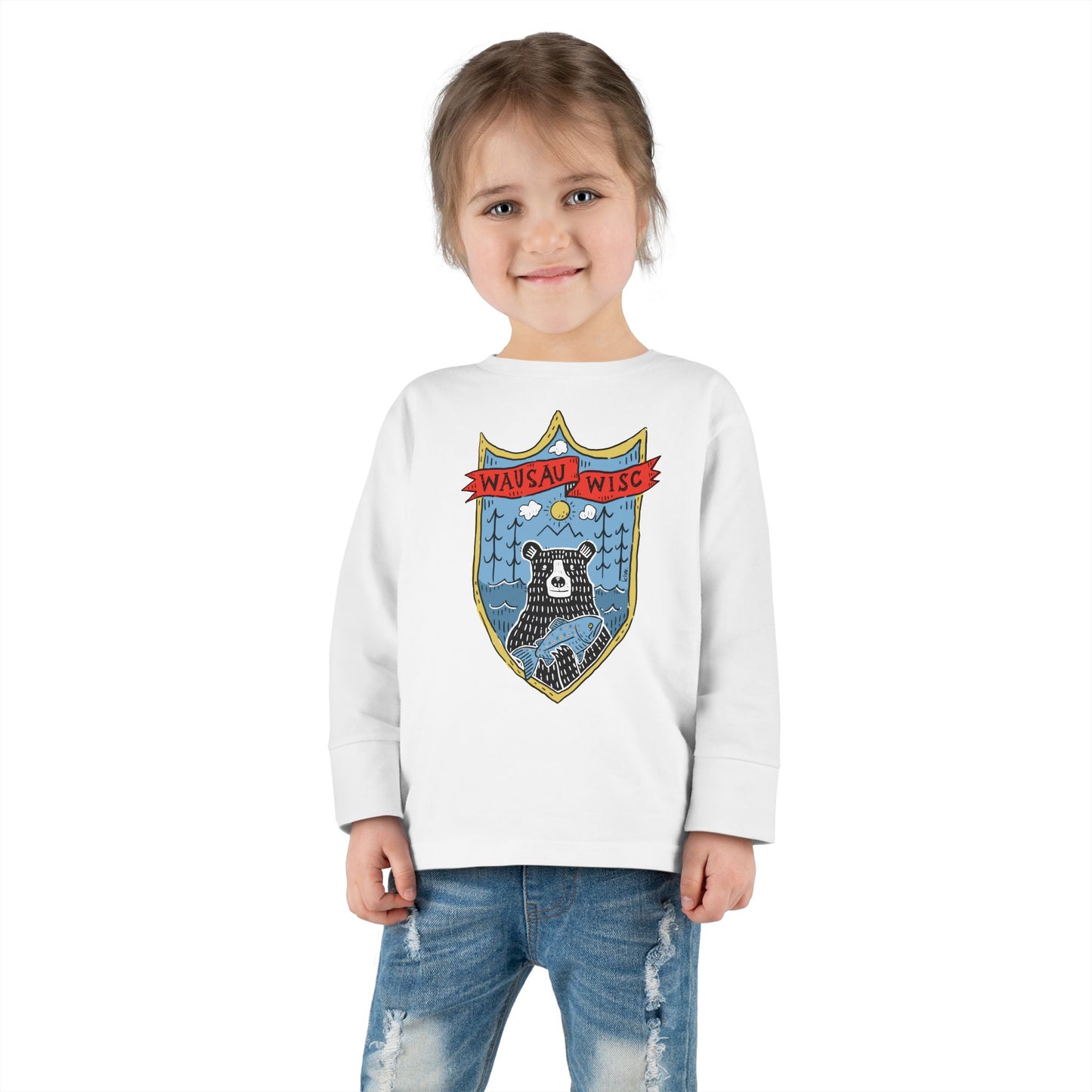 Toddler Long Sleeve Tee - Bear with me in Wisconsin's Basecamp
