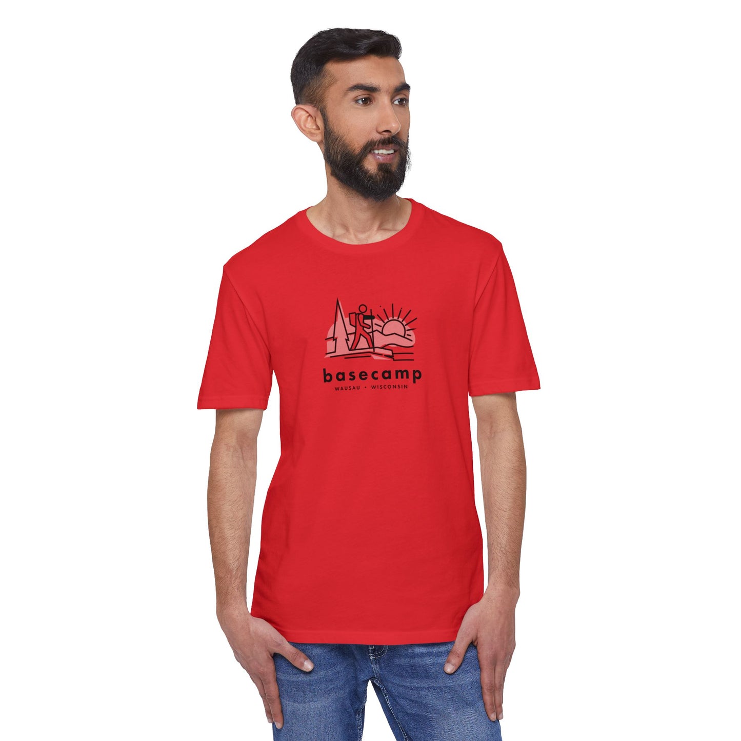 Hiker in Wisconsin's Basecamp - Unisex District® Re-Tee®