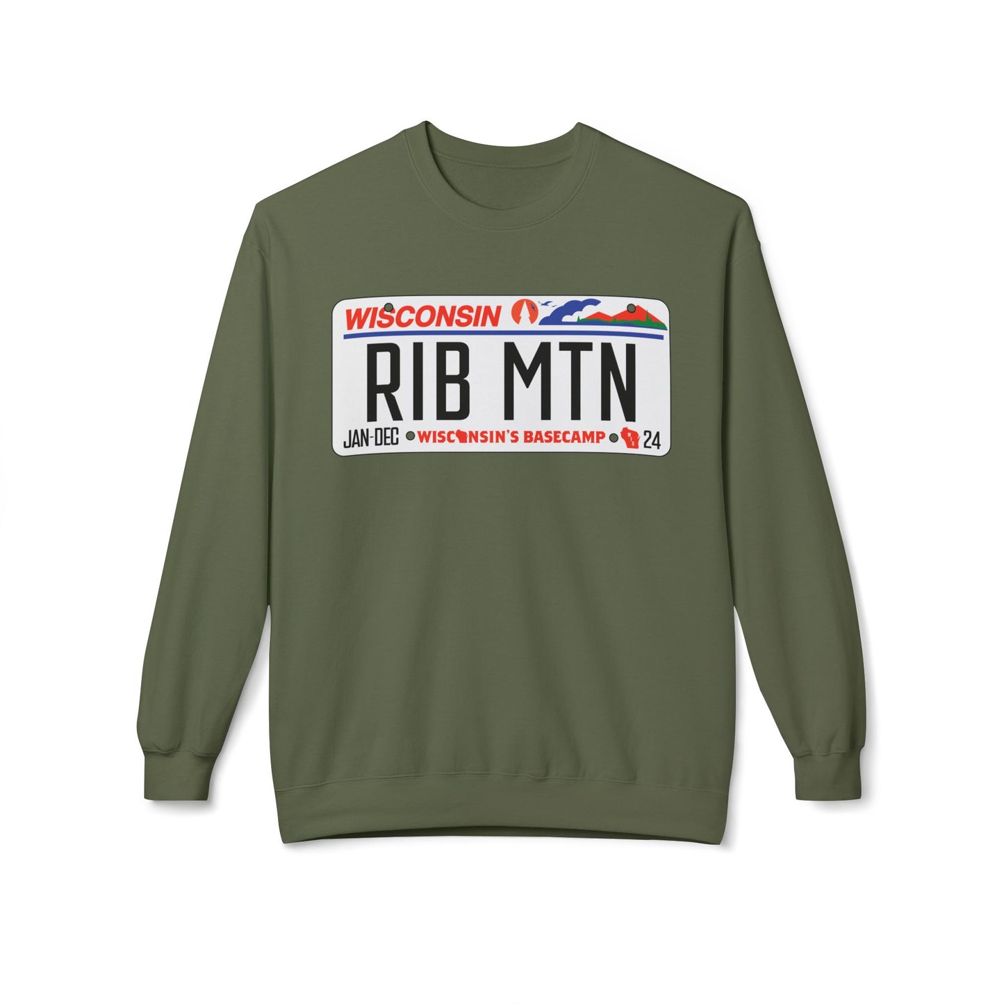 Wisconsin Rib Mountain License Plate Sweatshirt