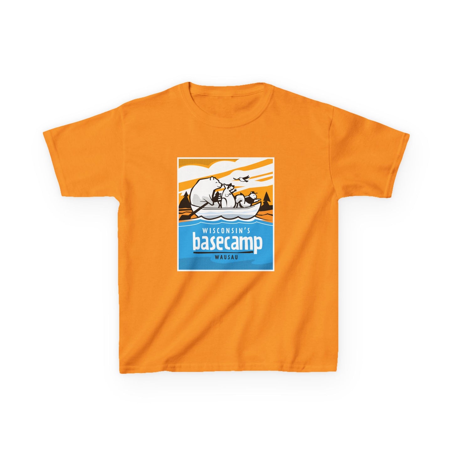 Kids Tee - Wisconsin's Basecamp Animals Adventure on the Water