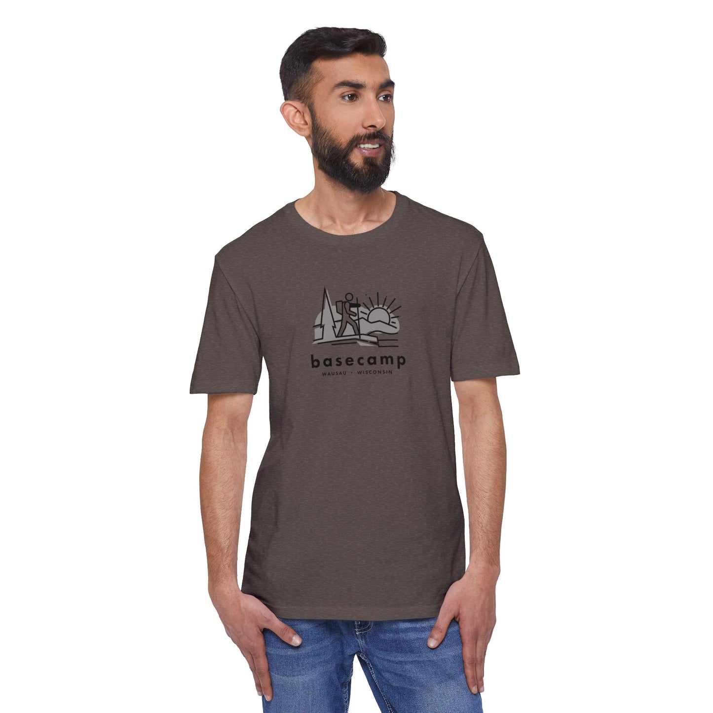 Hiker in Wisconsin's Basecamp - Unisex District® Re-Tee®