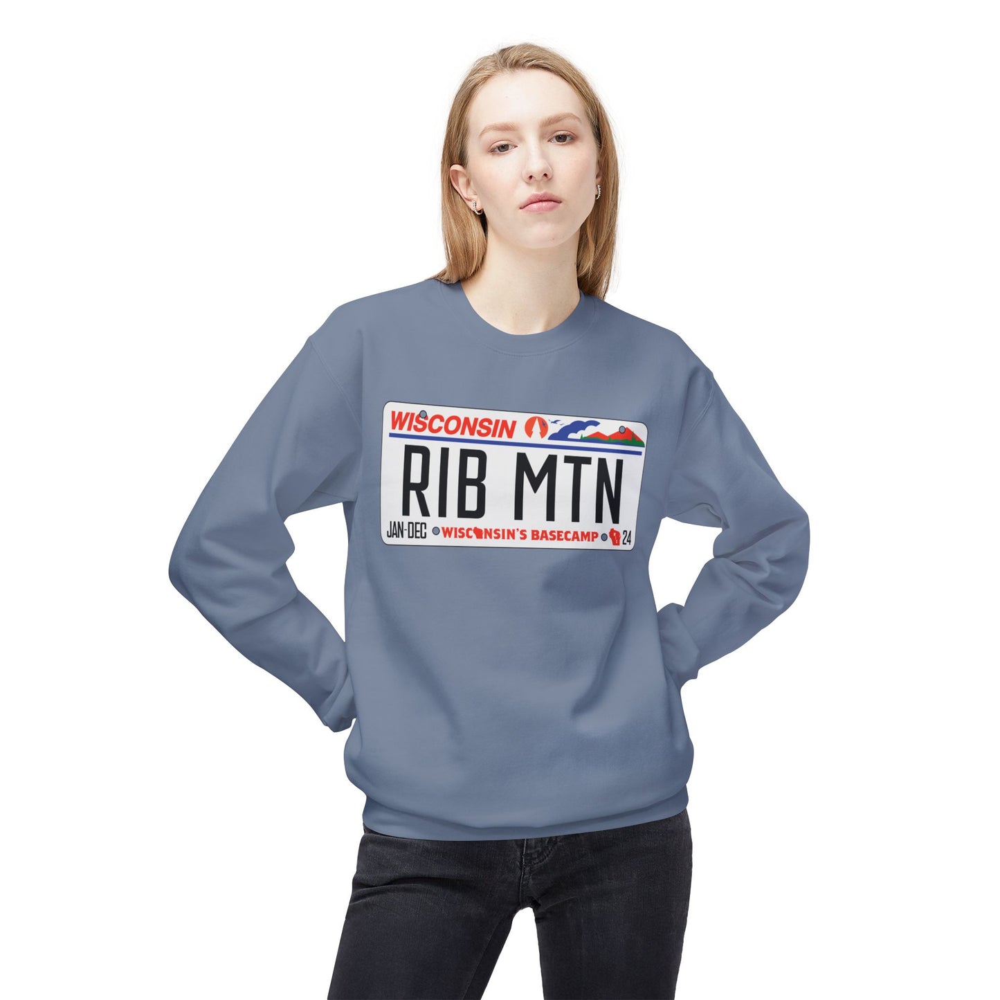 Wisconsin Rib Mountain License Plate Sweatshirt