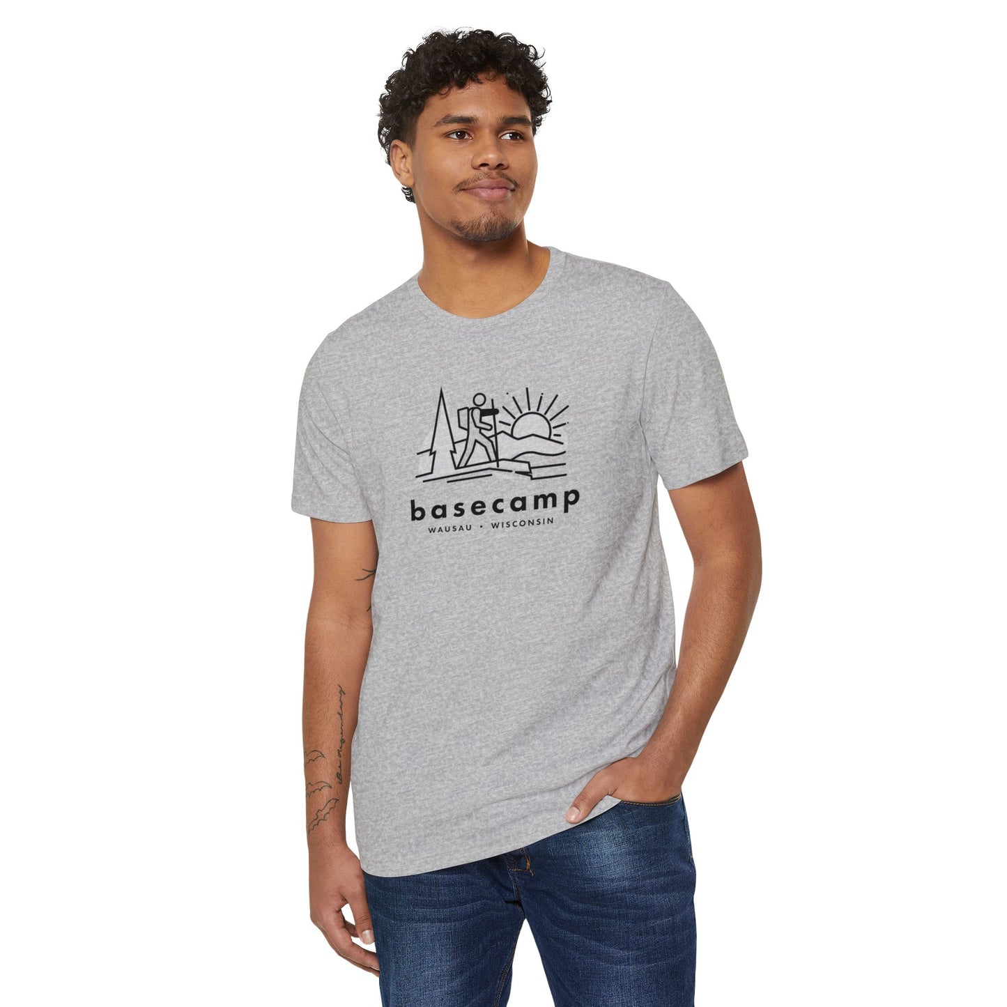 Hike Wisconsin's Basecamp - Unisex Recycled Organic T-Shirt