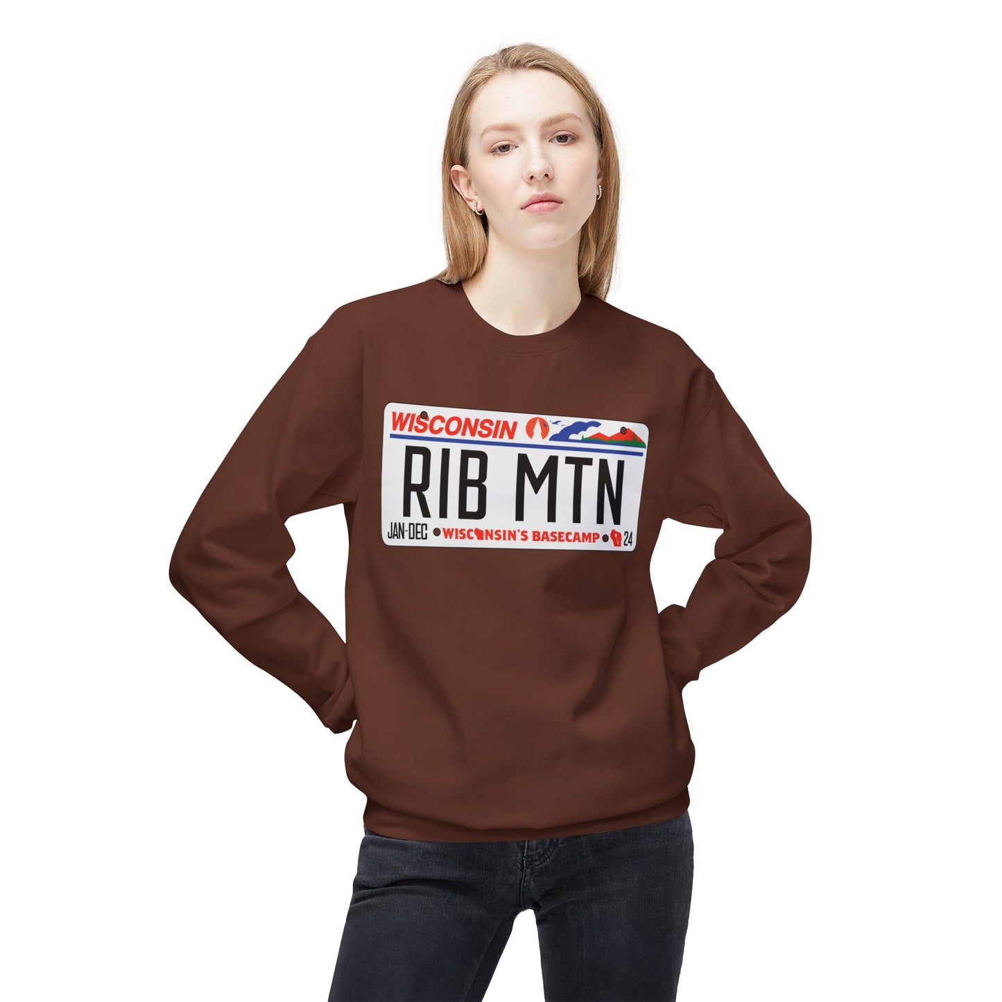 Wisconsin Rib Mountain License Plate Sweatshirt