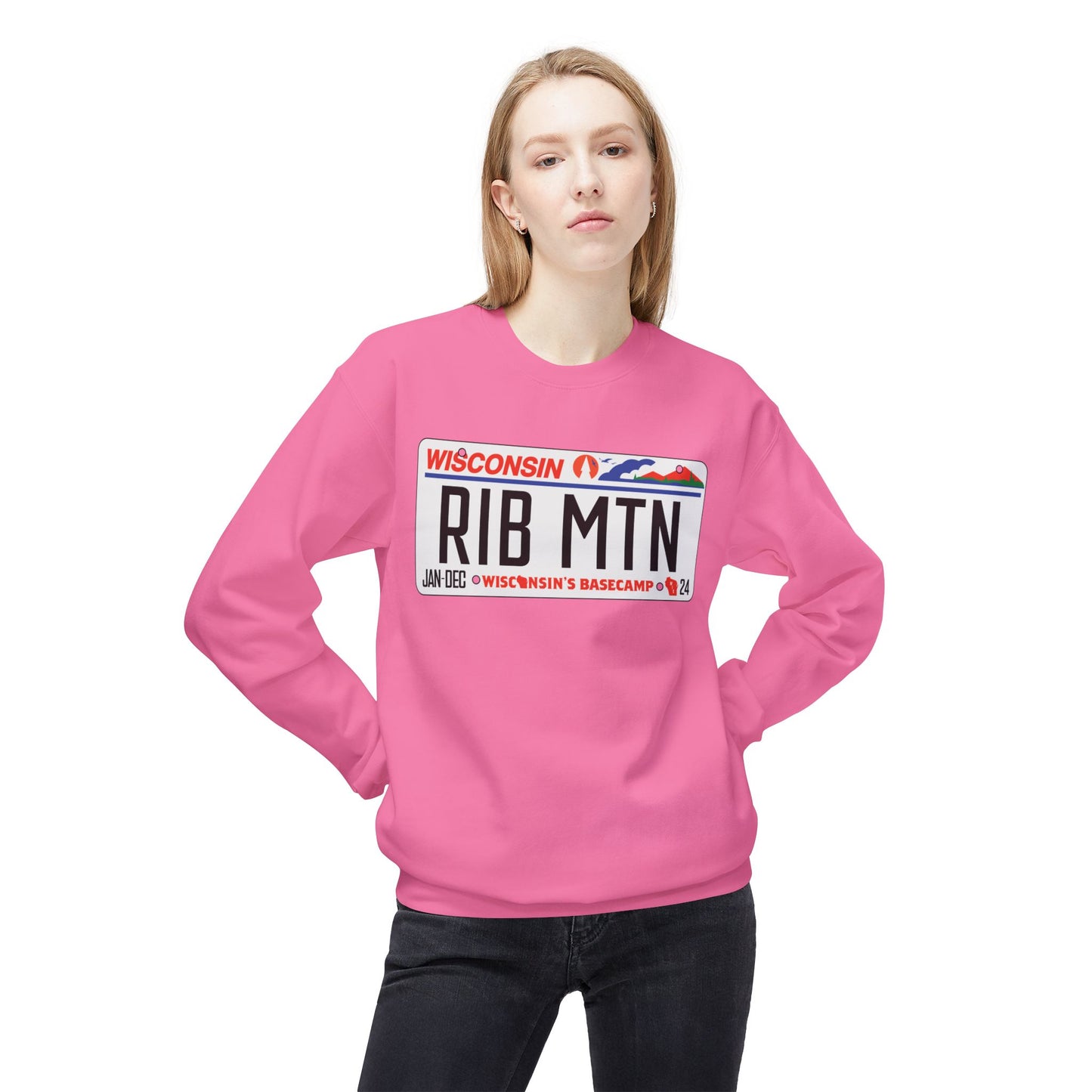 Wisconsin Rib Mountain License Plate Sweatshirt