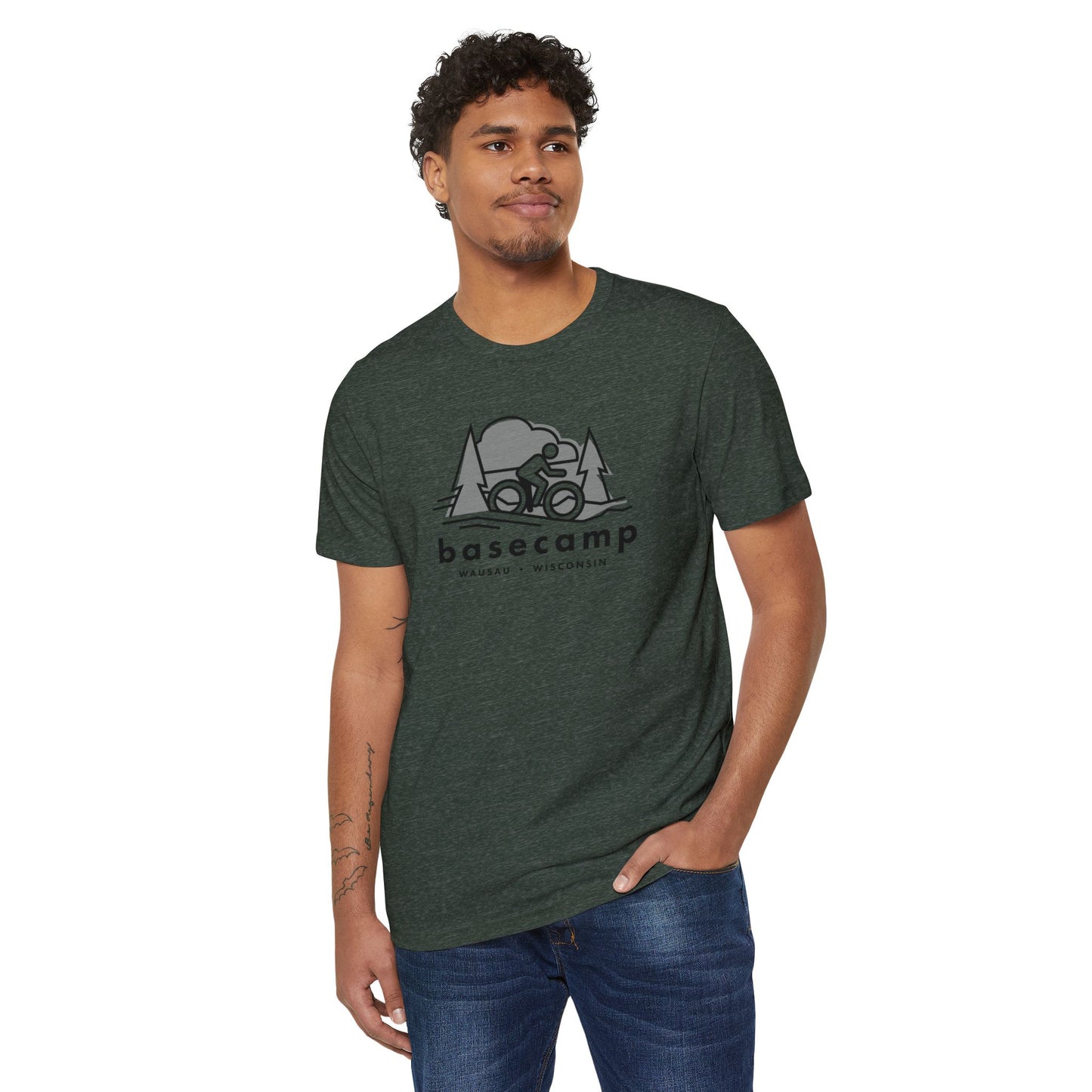 Wisconsin's Basecamp Biker - Unisex Recycled Organic T-Shirt