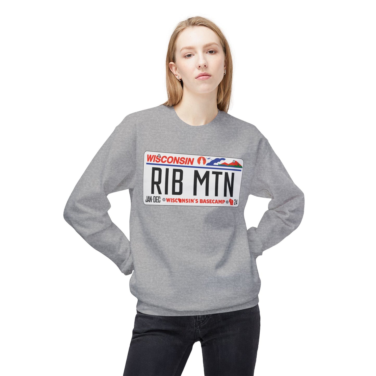 Wisconsin Rib Mountain License Plate Sweatshirt