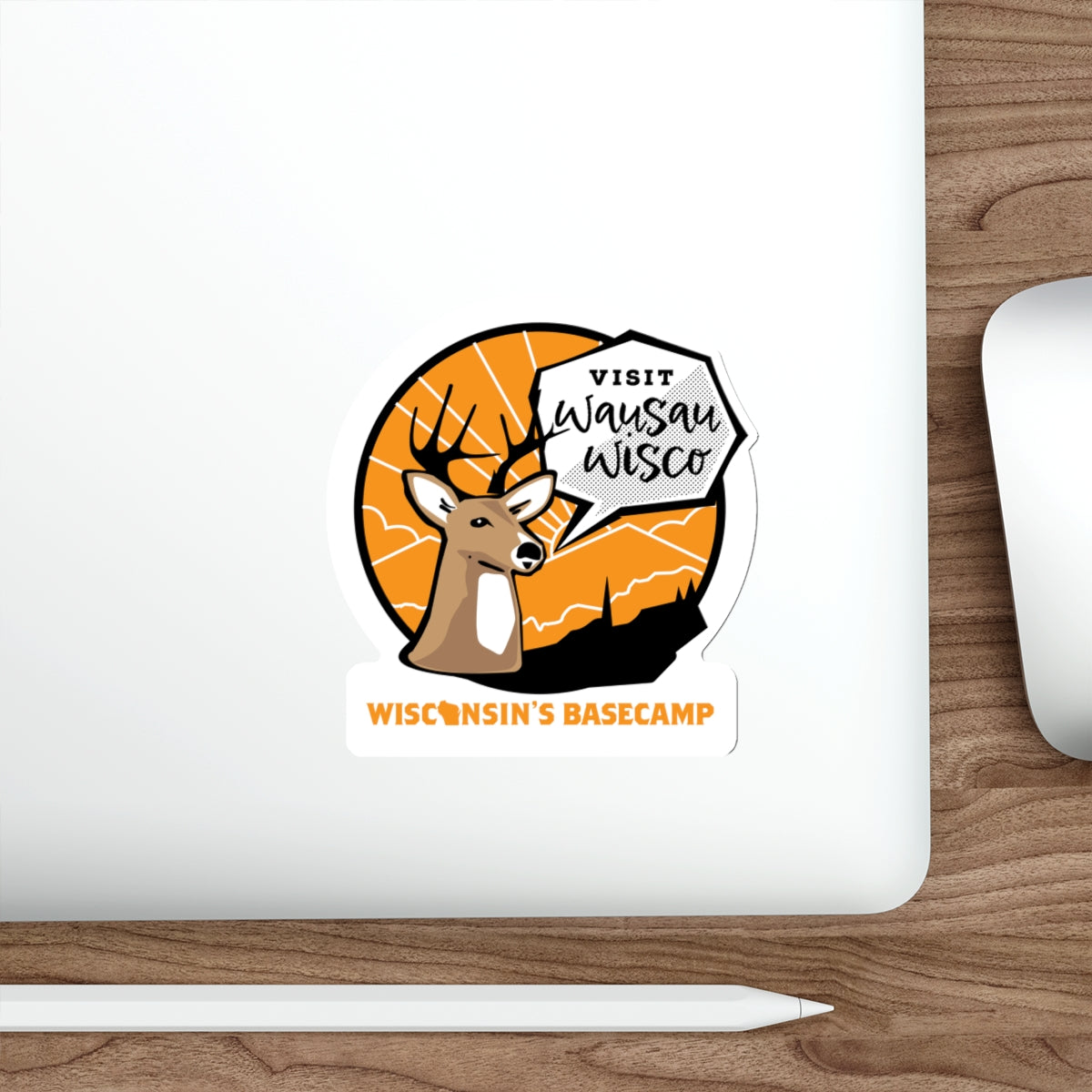 Die-Cut Stickers - White Tail Buck Deer Wausau Wisconsin's Basecamp