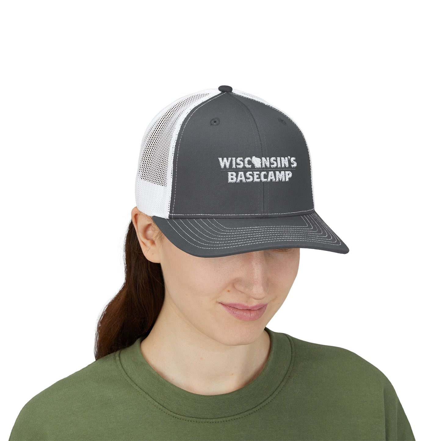 Snapback Trucker Cap - Wisconsin's Basecamp in Greater Wausau Design