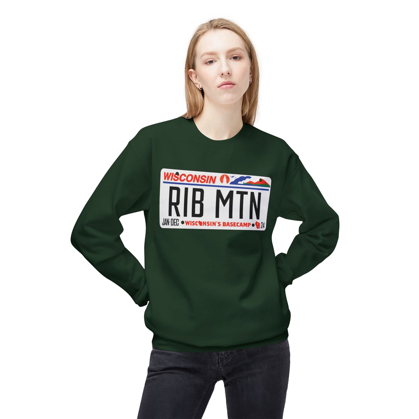 Wisconsin Rib Mountain License Plate Sweatshirt