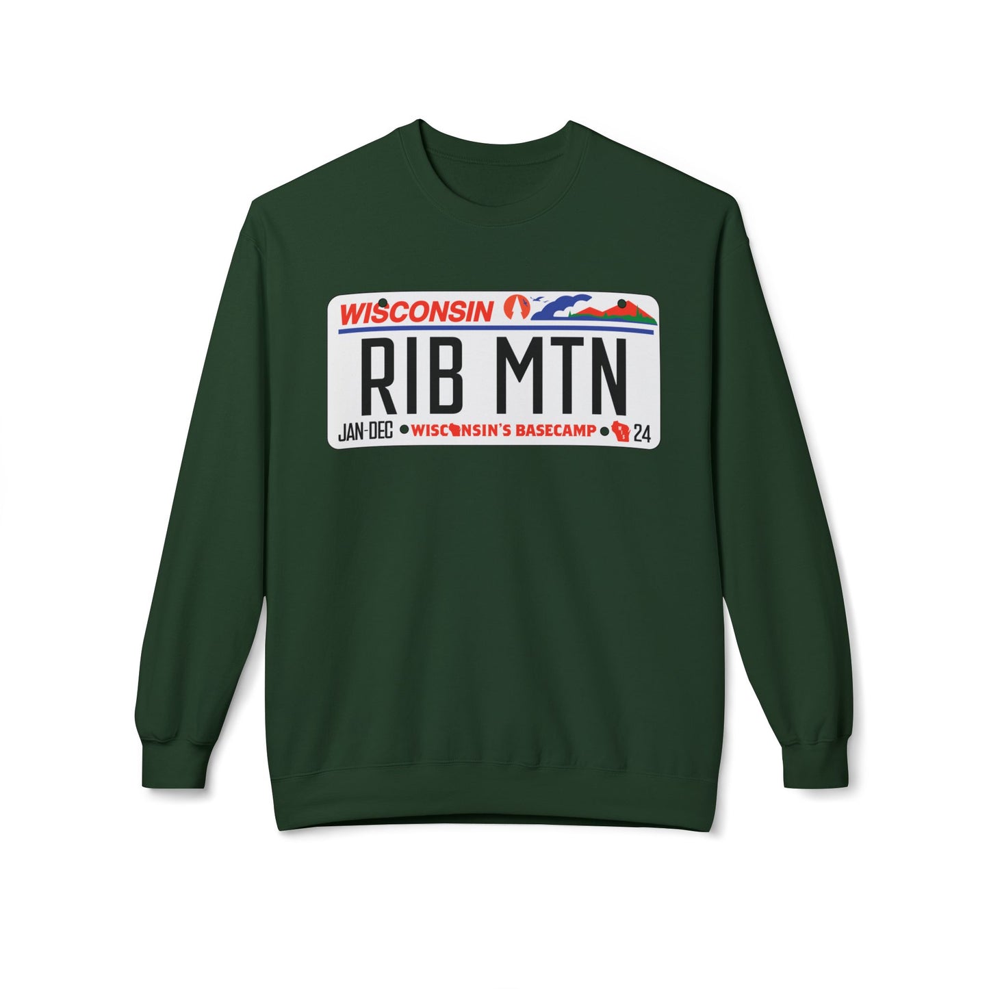 Wisconsin Rib Mountain License Plate Sweatshirt