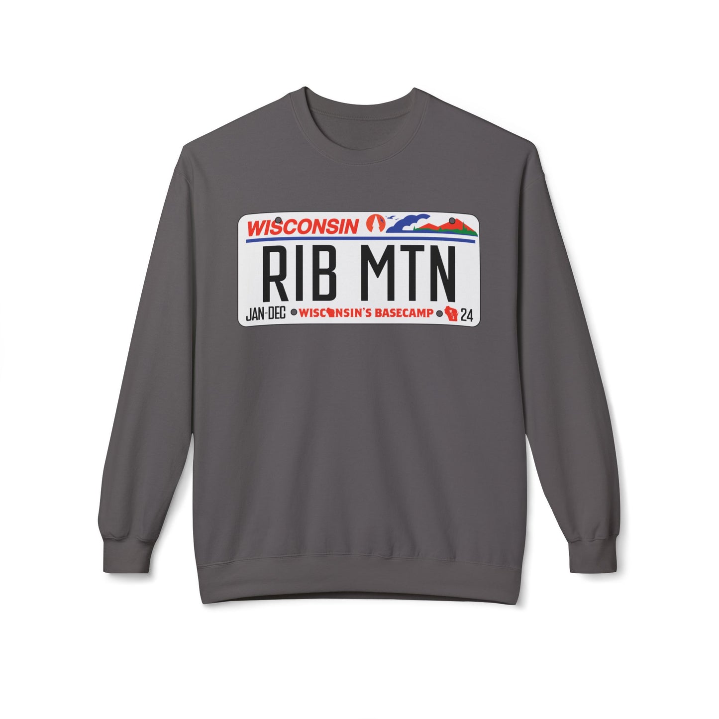 Wisconsin Rib Mountain License Plate Sweatshirt