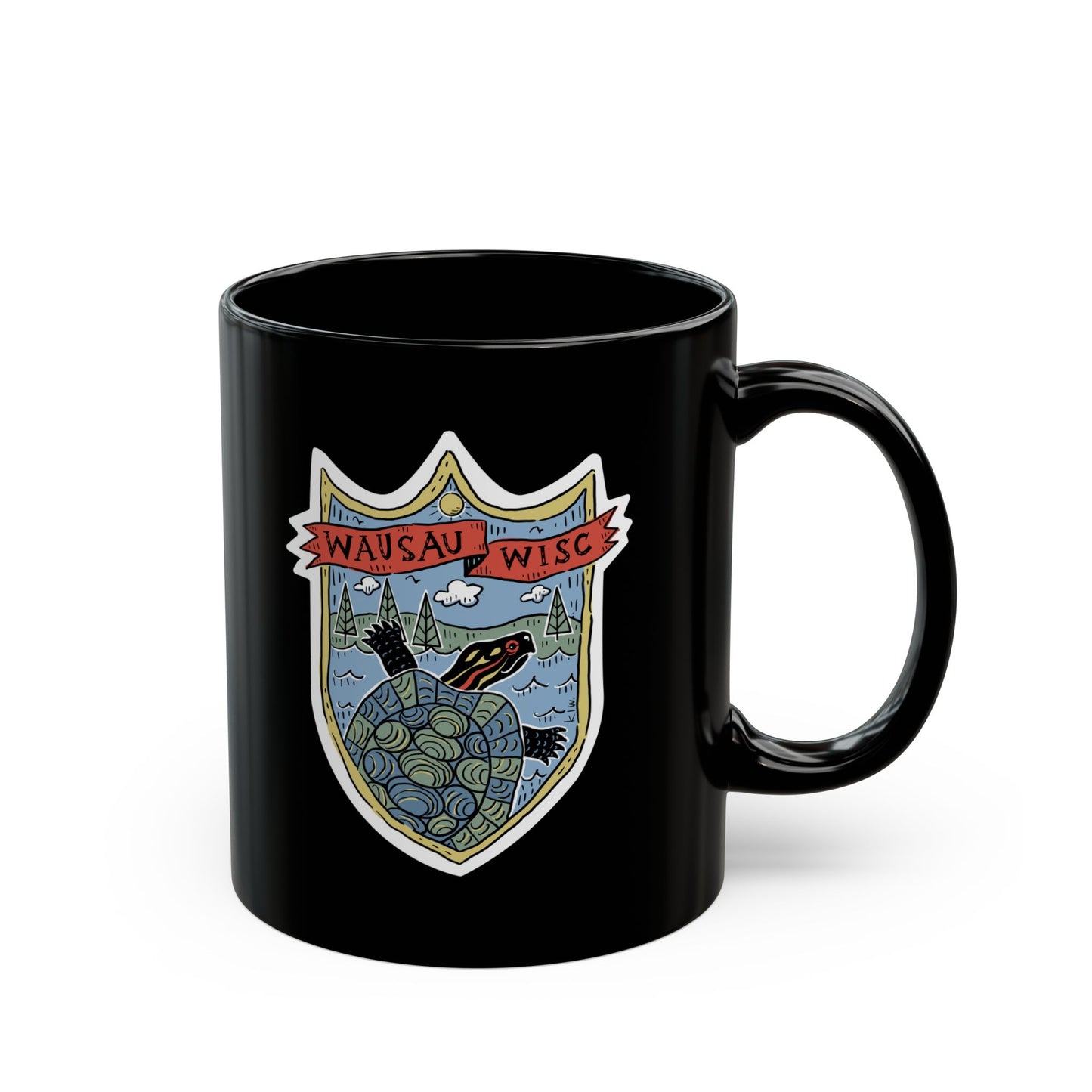 Wisconsin's Basecamp Turtle - Black Mug (11oz, 15oz)