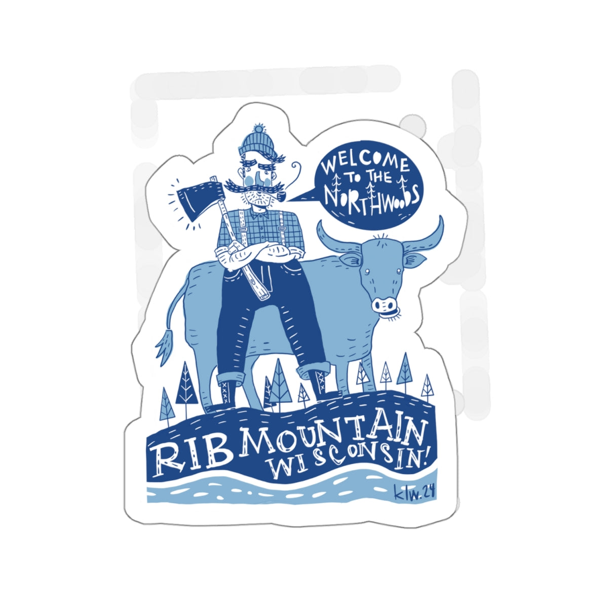 Stickers - Paul Bunyan and Babe the Blue Ox Legendary Design