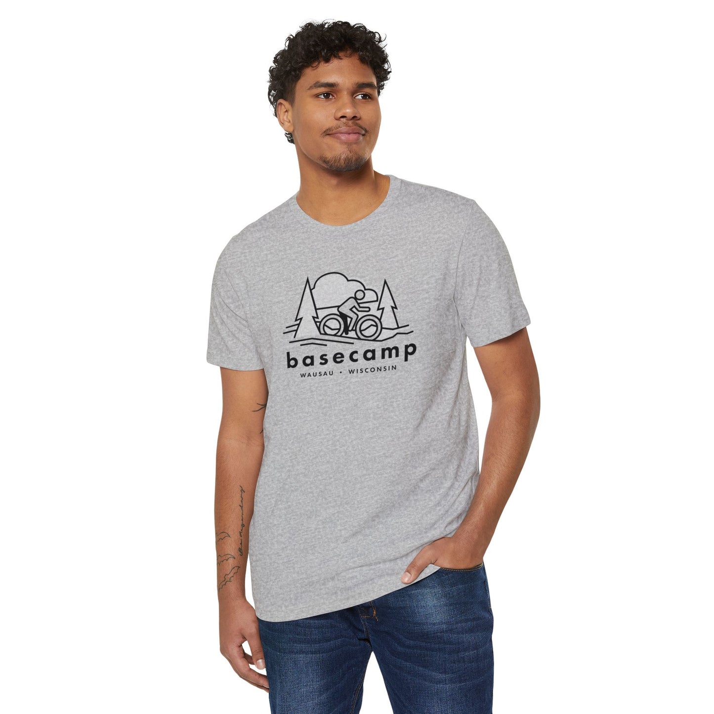 Wisconsin's Basecamp Biker - Unisex Recycled Organic T-Shirt