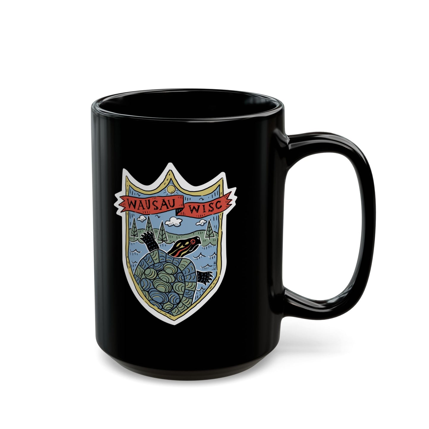 Wisconsin's Basecamp Turtle - Black Mug (11oz, 15oz)