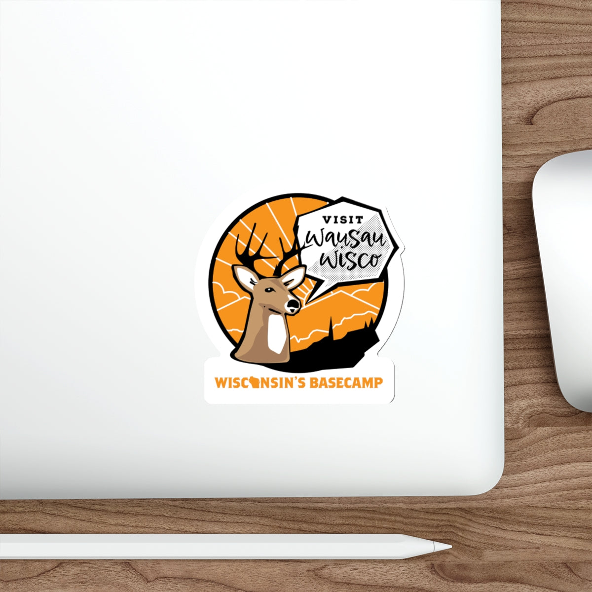 Die-Cut Stickers - White Tail Buck Deer Wausau Wisconsin's Basecamp