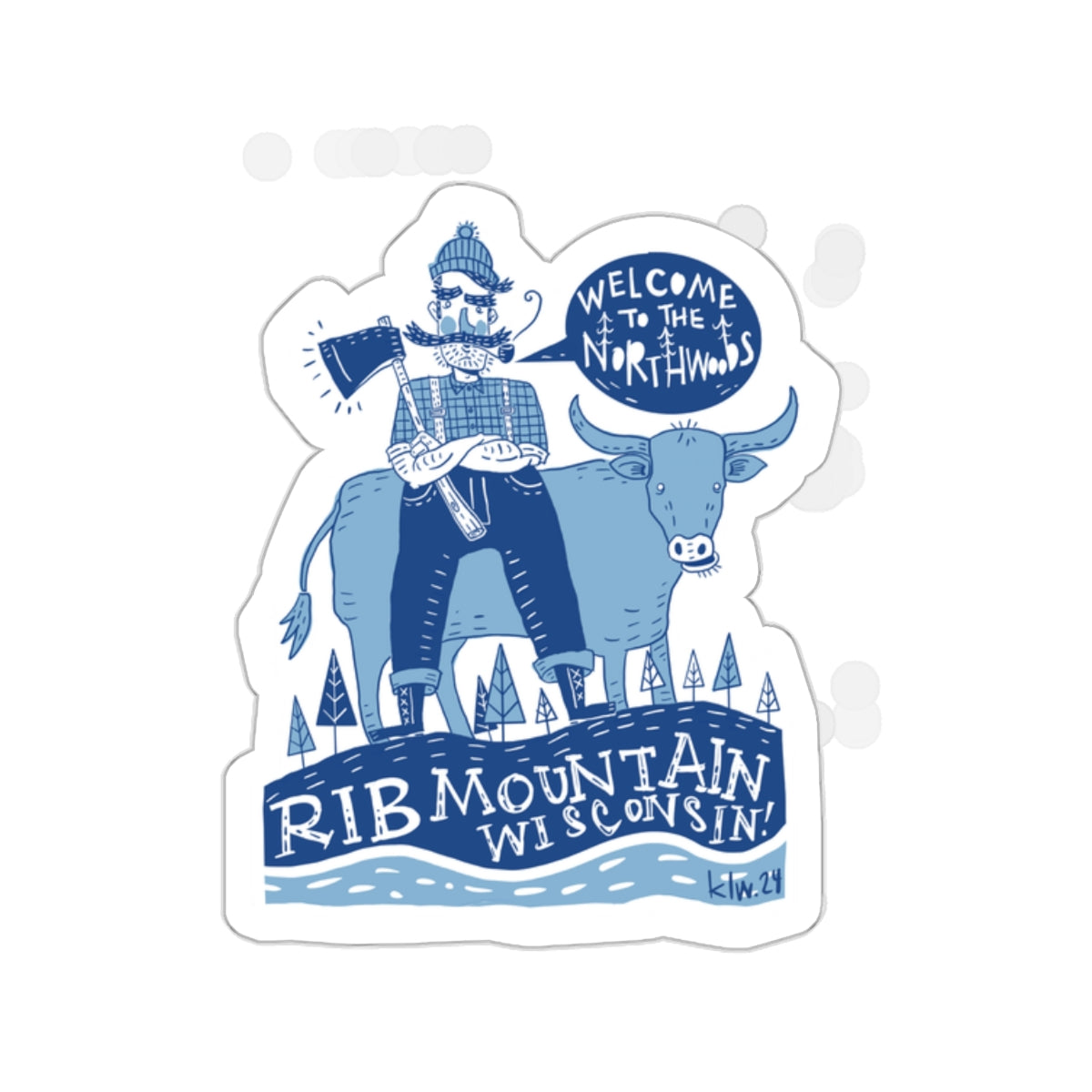 Stickers - Paul Bunyan and Babe the Blue Ox Legendary Design