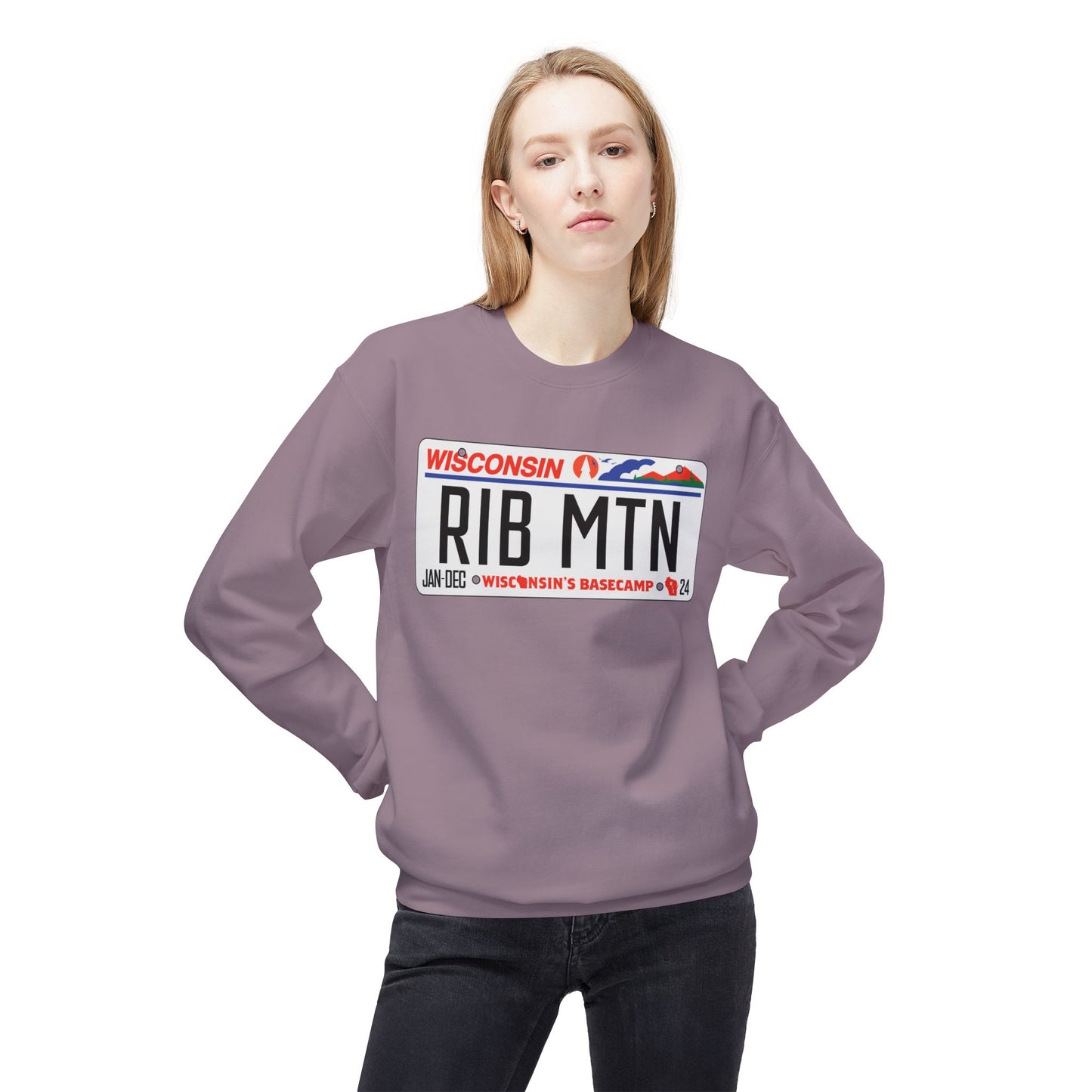 Wisconsin Rib Mountain License Plate Sweatshirt
